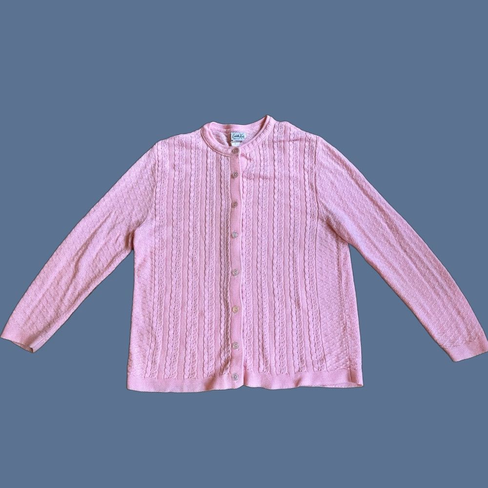 Pinko VINTAGE Cuddle Knit Cardigan Sweater Women’s Small Pink Cottagecore Granny 80s Size S / US 4 / IT 40 - 1 Thumbnail