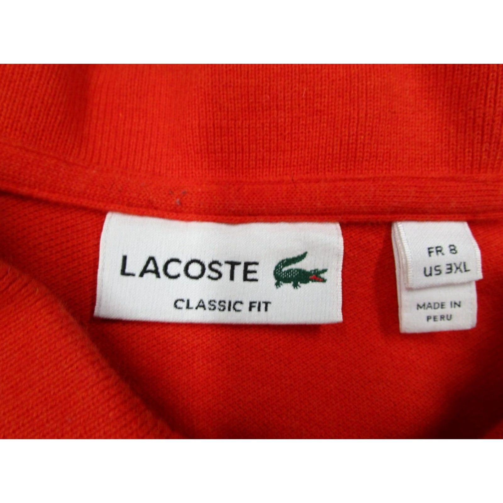 Lacoste Lacoste Polo Shirt Mens 3XL Orange Pique Crocodile Logo Cotton Short Sleeve Classic Golf Beach City Preppy Designer Sports Travel & Places Mens Size US XXL / EU 58 / 5 - 3 Thumbnail