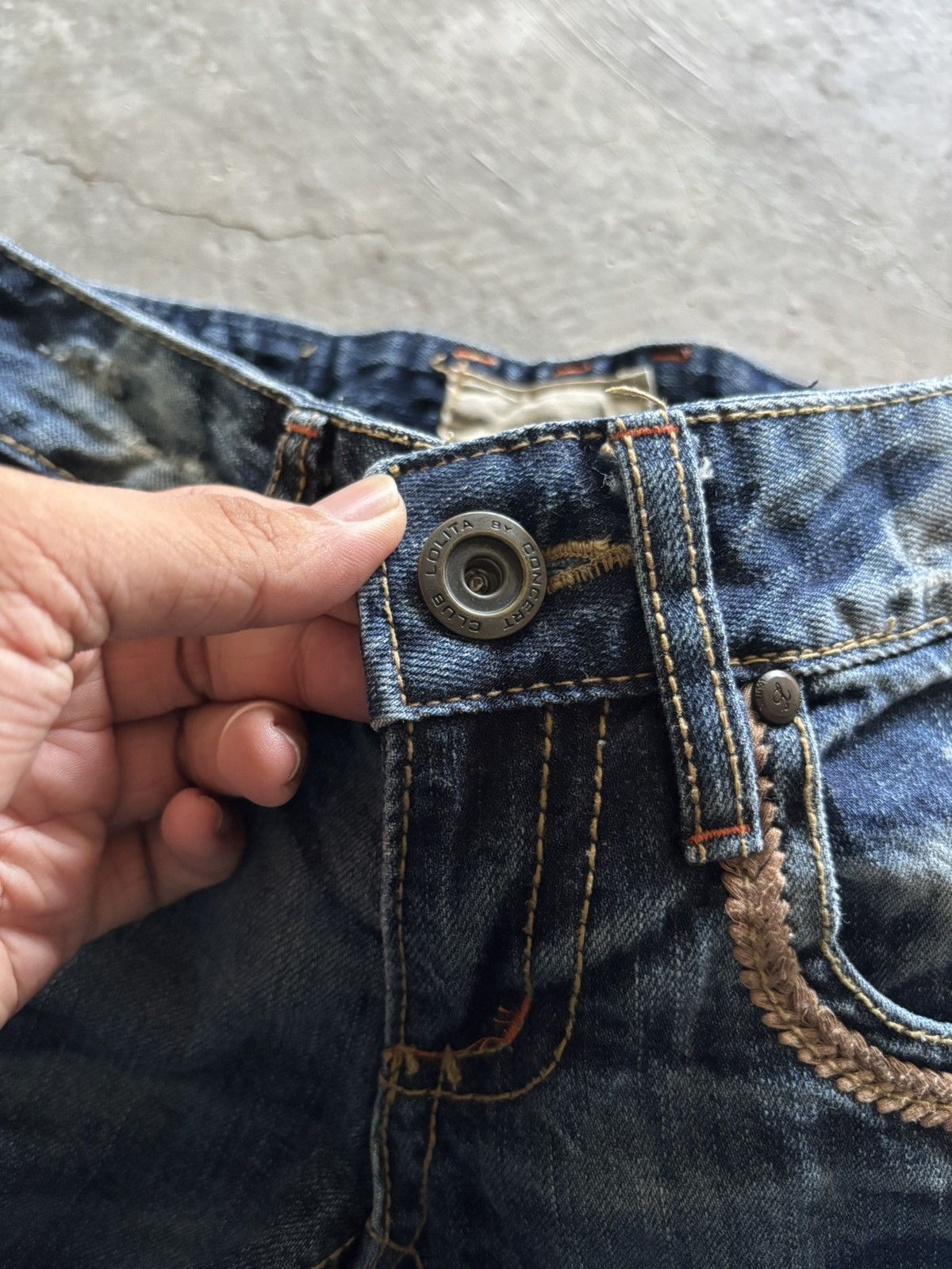 If Six Was Nine LOLITA flare up western style washed distressed japanese Size US 27 - 3 Thumbnail
