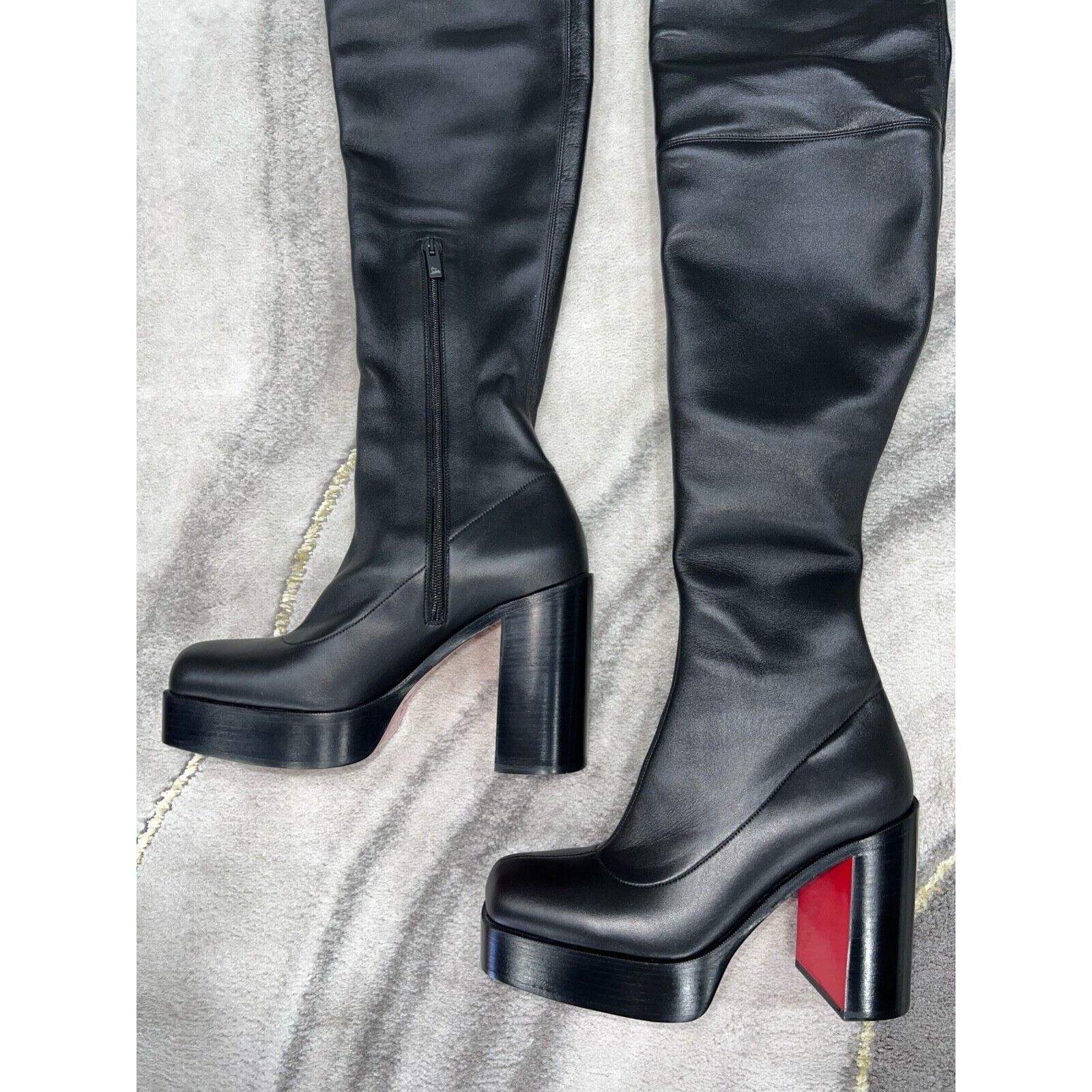 Christian Louboutin Christian Louboutin Stage Boot Alta 110 Black Leather Thigh Size US 6 / IT 36 - 11 Thumbnail