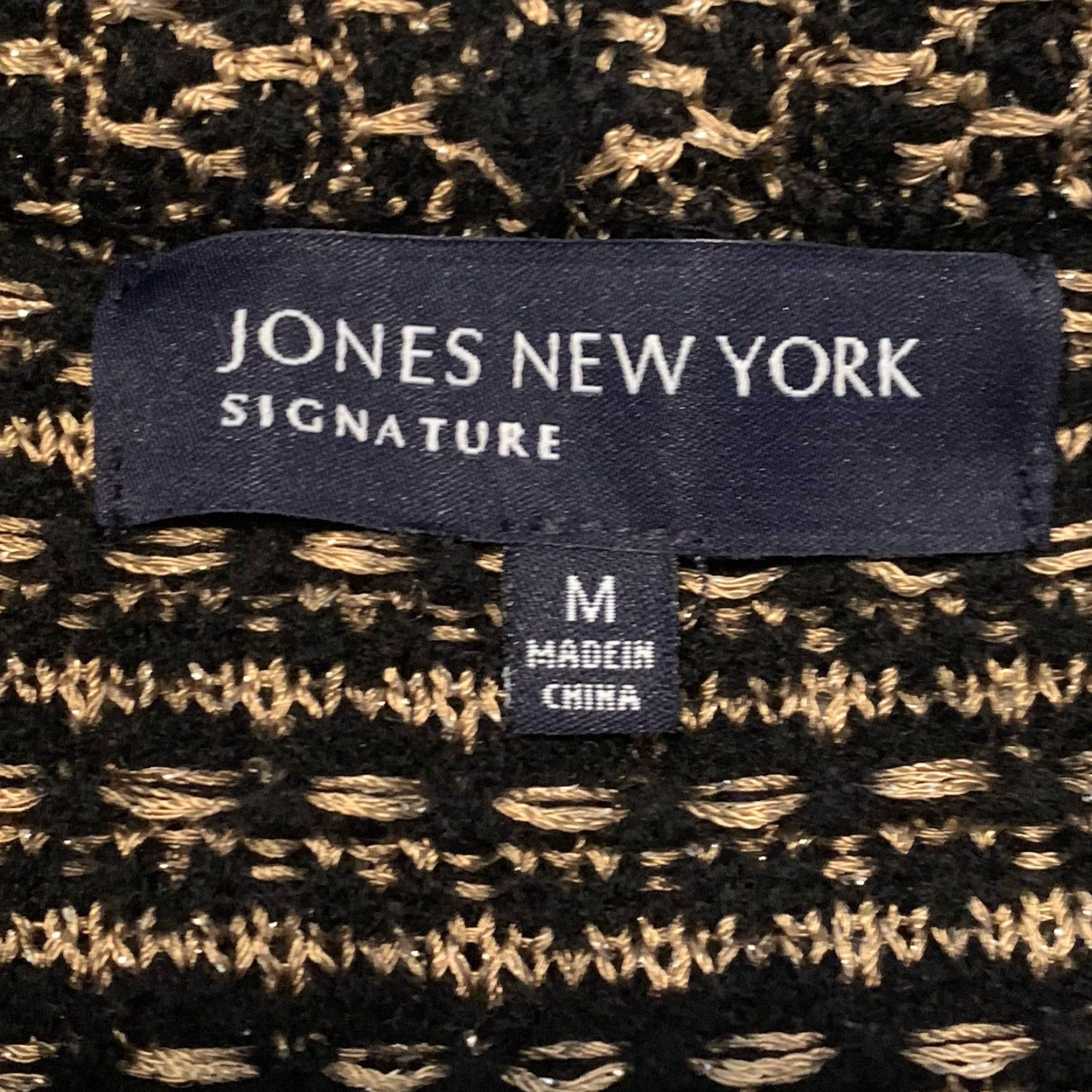 Jones New York Jones New York Signature Cardigan Sweater Womens Medium Black Gold Metallic Size M / US 6-8 / IT 42-44 - 2 Thumbnail