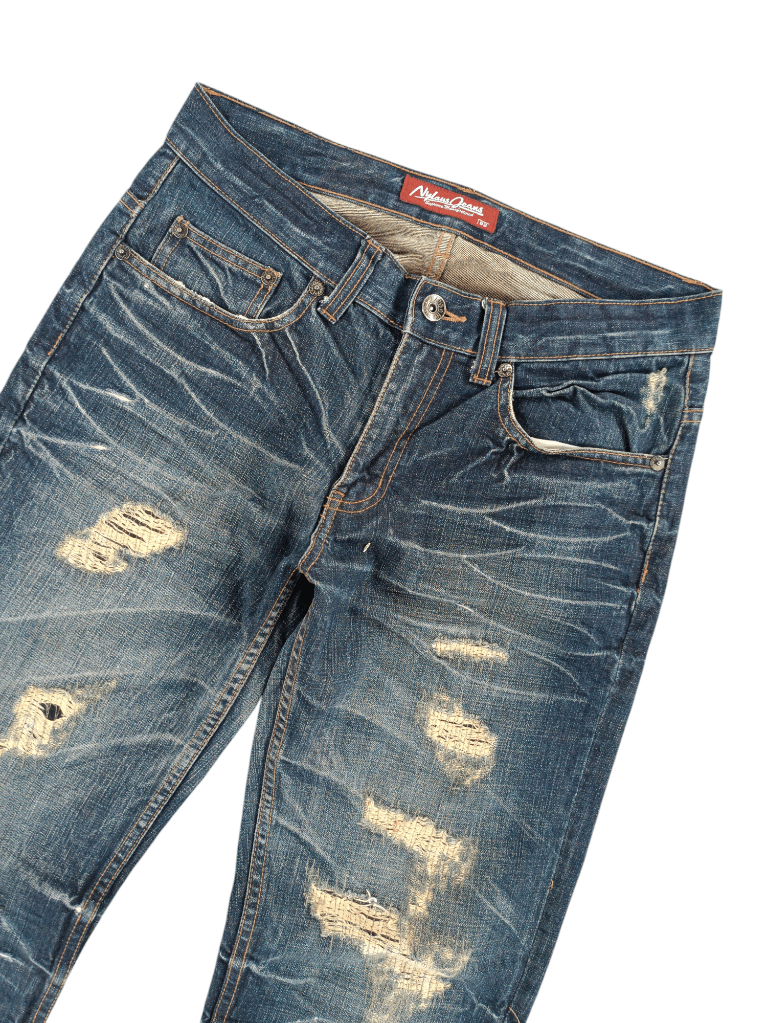 If Six Was Nine × Japanese Brand × Jean 🔥 VTG 🔥 Japanese Nylaus Rare Distressed Jeans Size US 32 / EU 48 - 15 Thumbnail