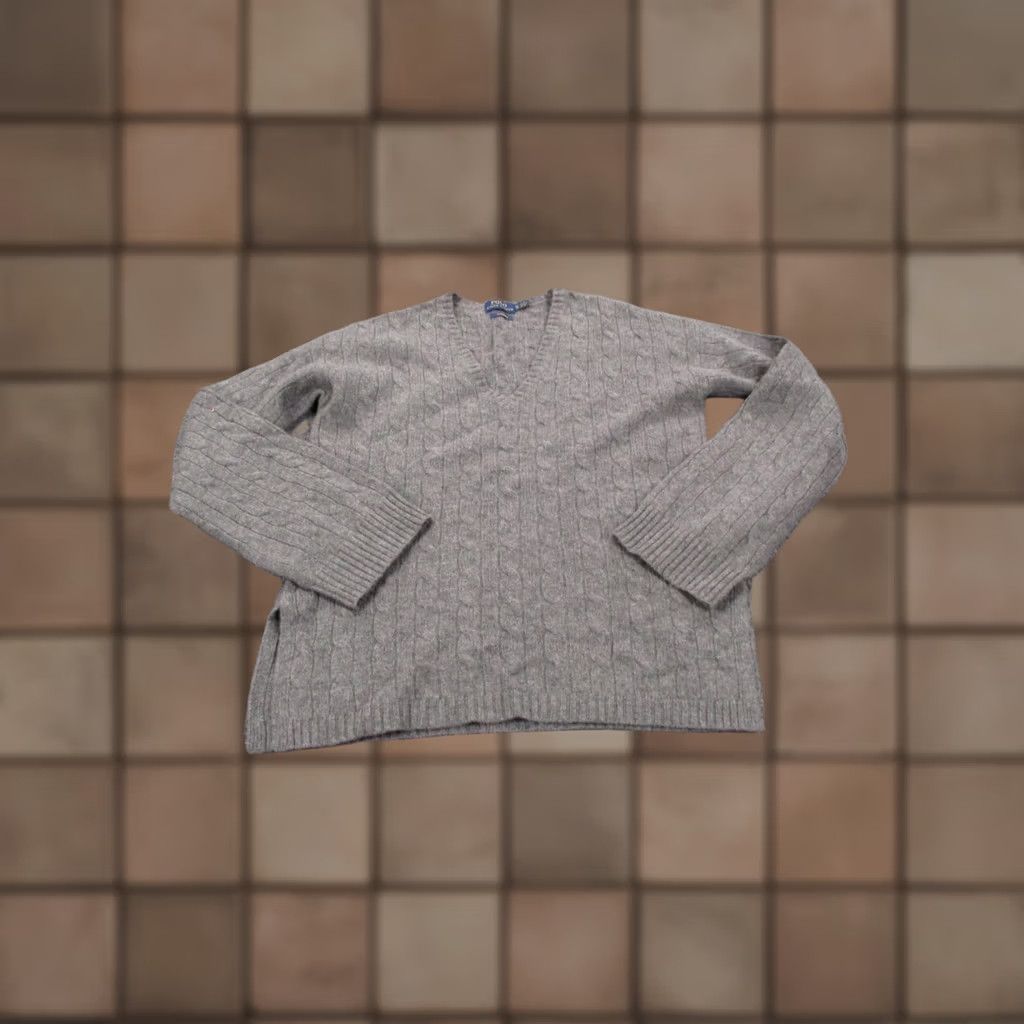 Polo Ralph Lauren Polo Ralph Lauren Sweater Womens XS Gray Cashmere Cable Knit Relaxed Lightweight Size XS / US 0-2 / IT 36-38 - 1 Thumbnail