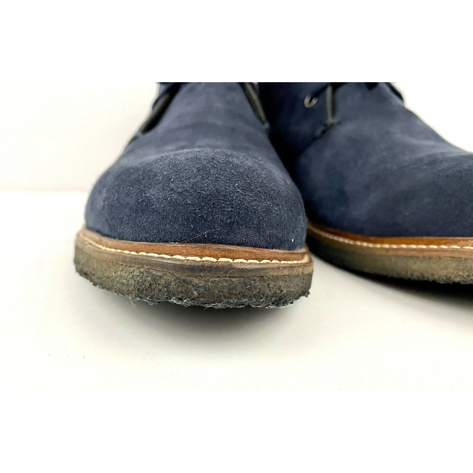 Bloomingdale's Blue Leather Lace Up Oxfords US 10.5 Dress Shoes Size US 10.5 / EU 43-44 - 6 Thumbnail
