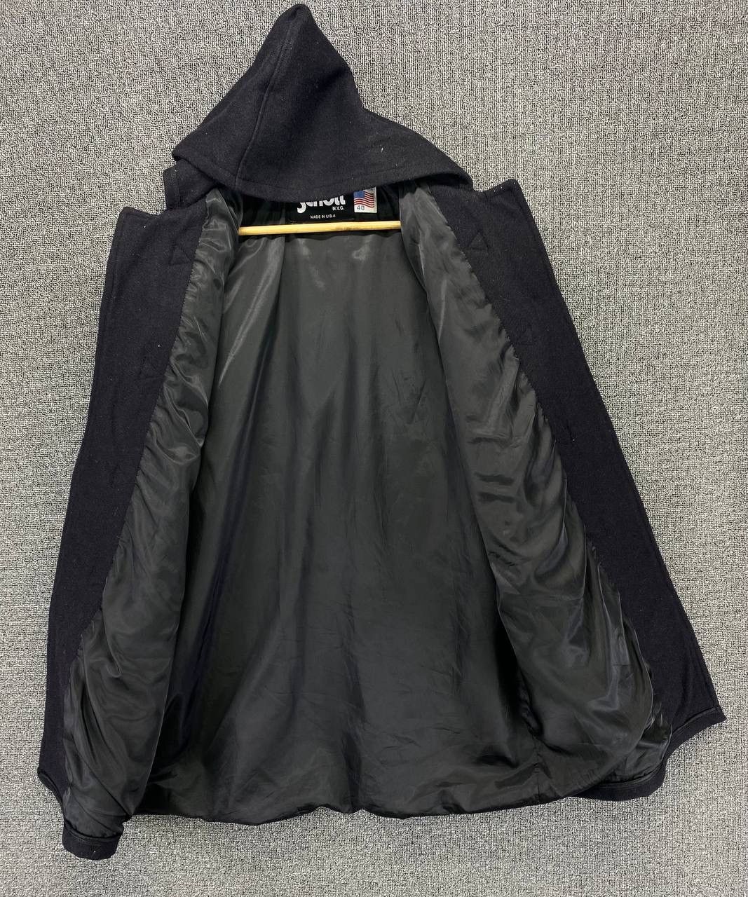 Vintage Schott Hoodie Duffle Coat Wool Long Jacket