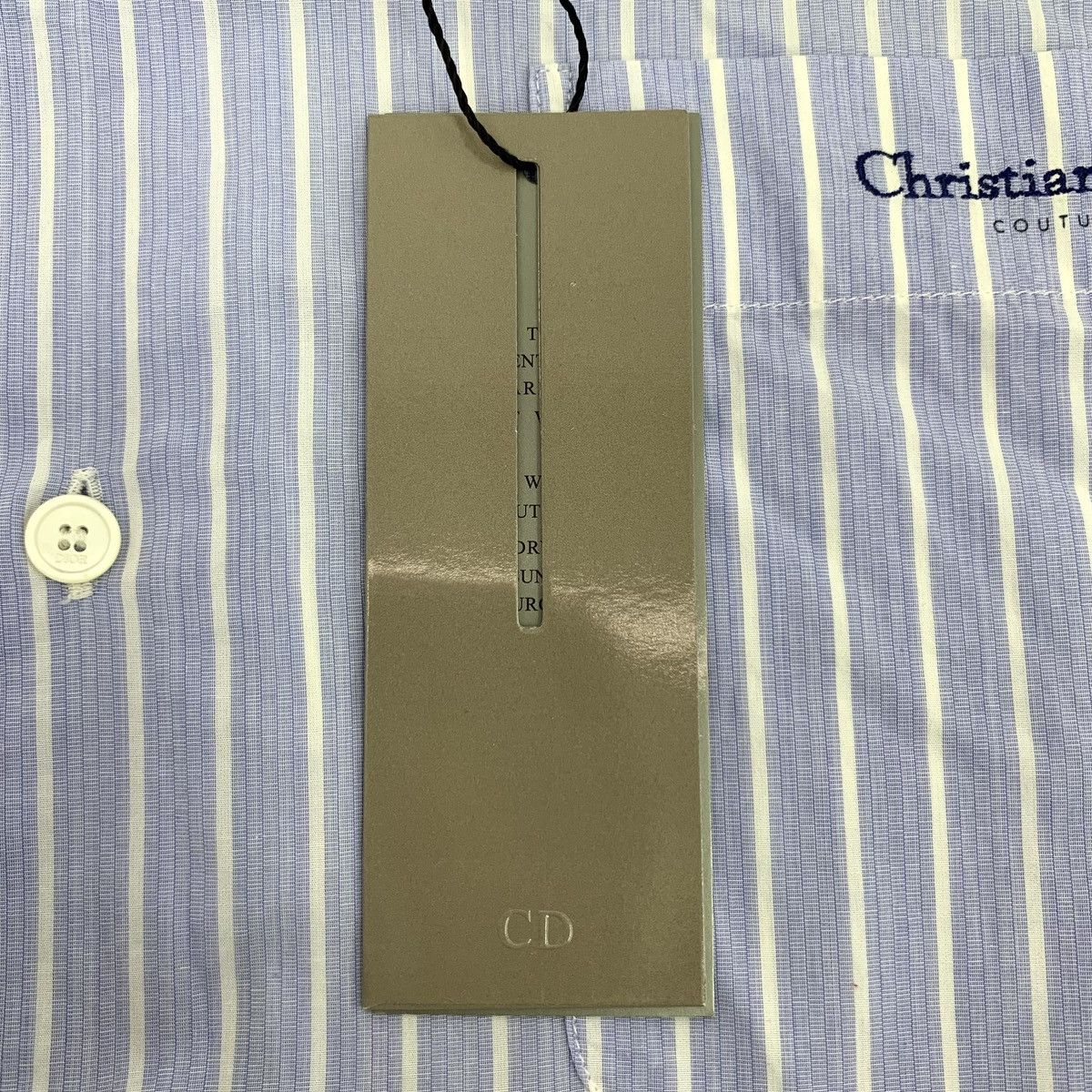 Dior Dior Blue Vertical Striped Cotton Long Sleeve Shirt K26WX Size US M / EU 48-50 / 2 - 8 Thumbnail