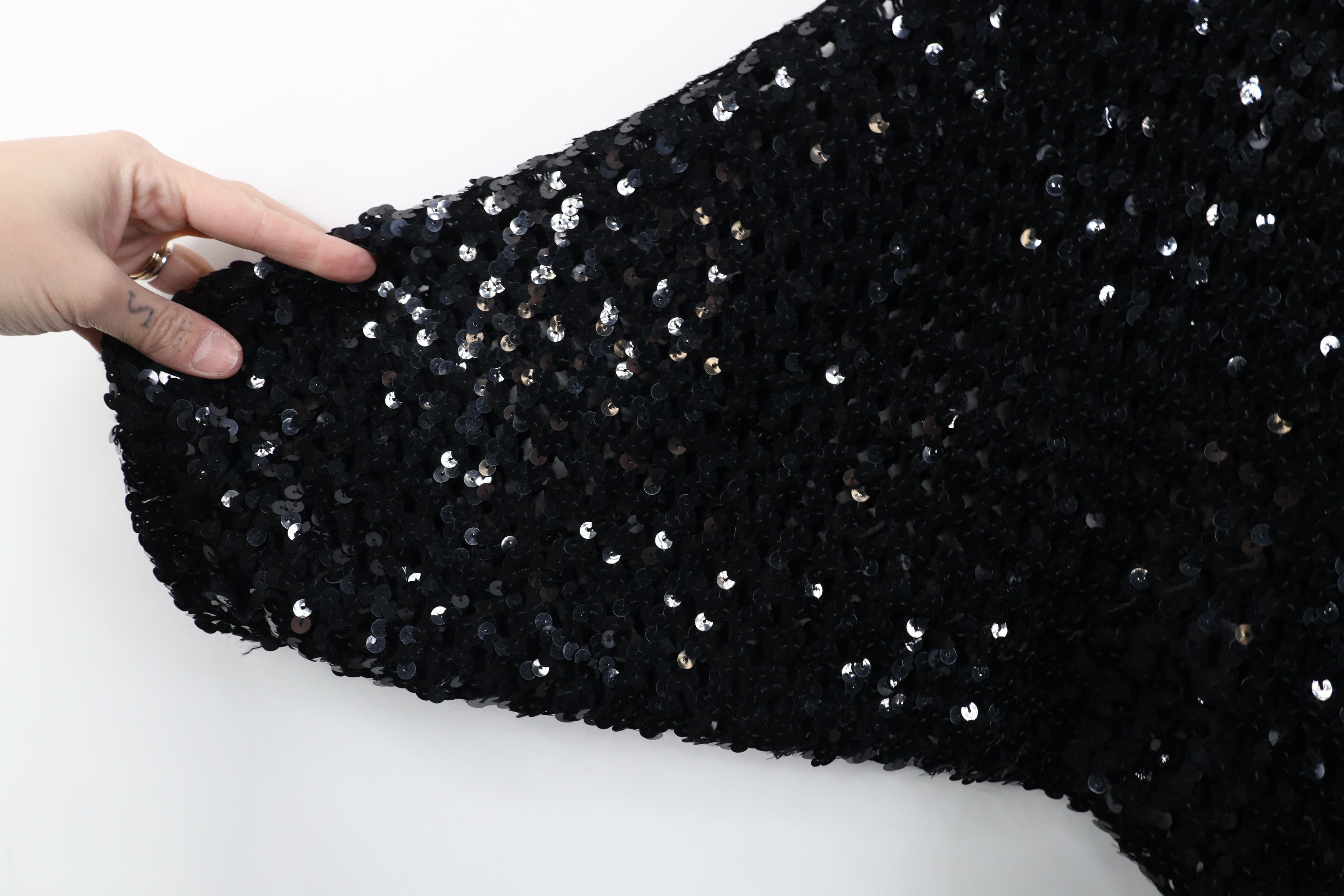 Vintage Vintage 70s 80s Dolman Sleeve Crochet Sequin Sweater Size ONE SIZE - 6 Thumbnail