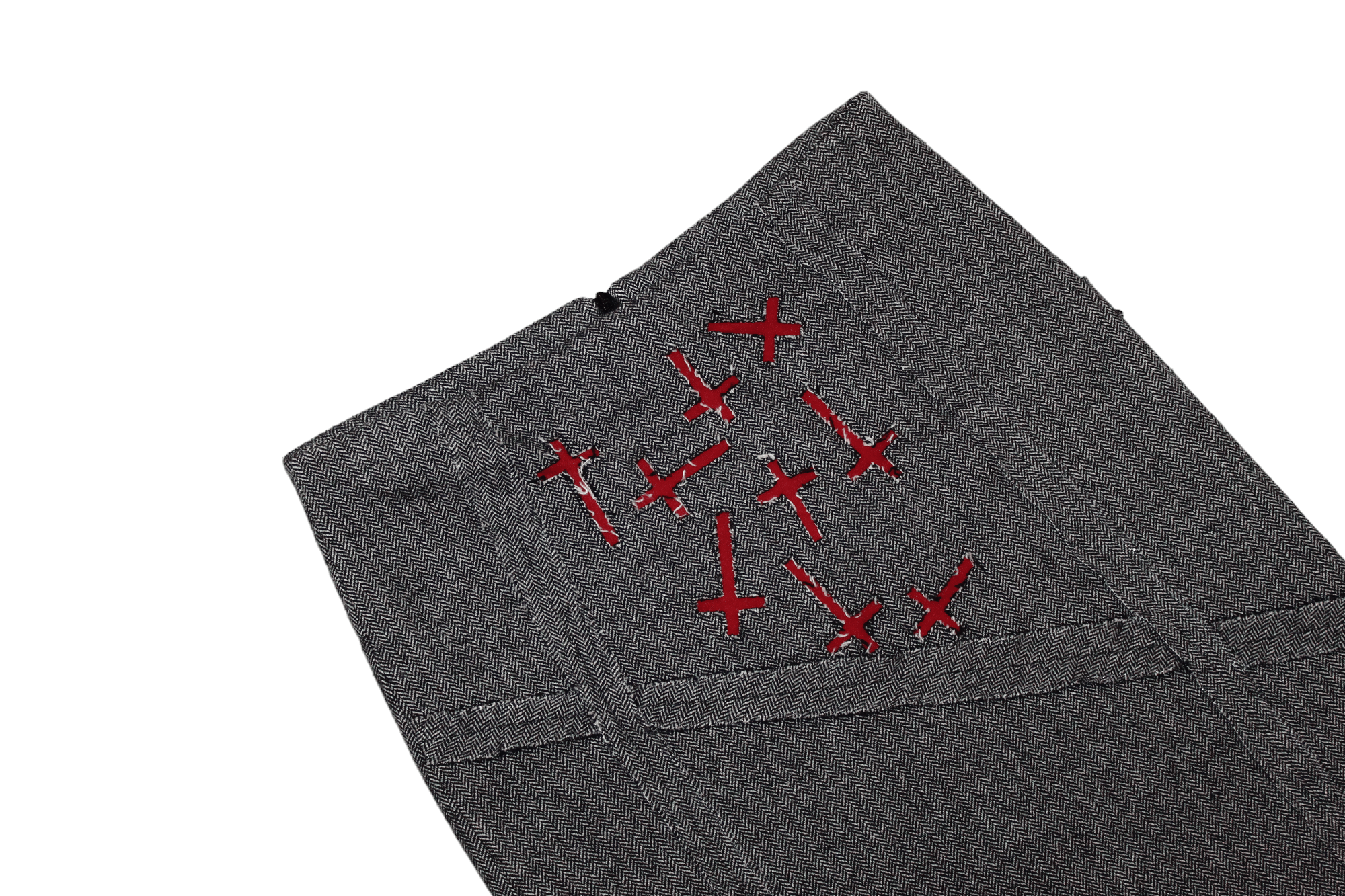Andy Warhol 🔥Andy Warhol x Cultura Italy Crosses Cut Herringbone Skirt Size 32" / US 10 / IT 46 - 9 Thumbnail