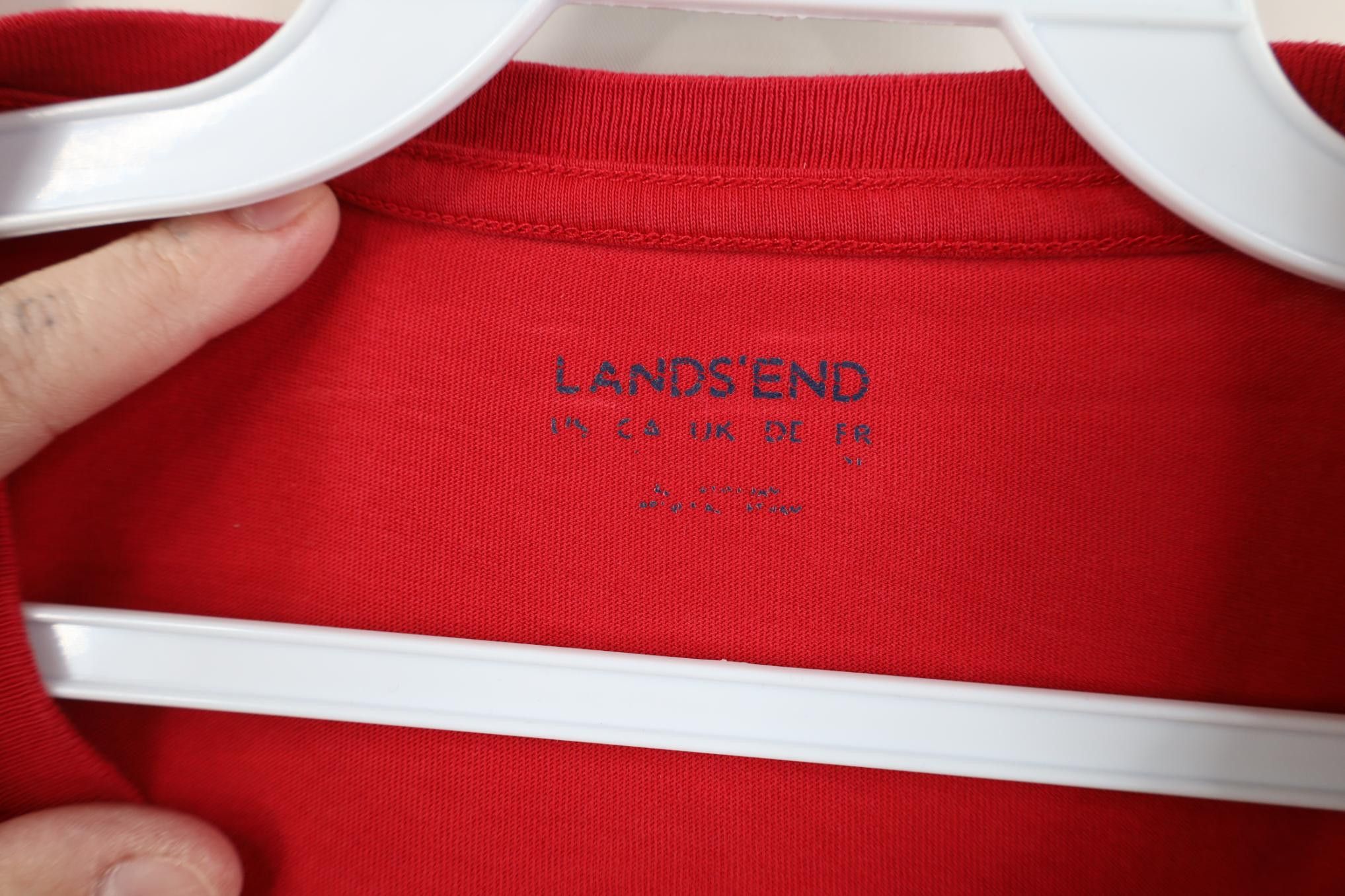 Lands' End Vintage Y2K Lands End Blank Short Sleeve T-Shirt Red Cotton Size US L / EU 52-54 / 3 - 6 Thumbnail