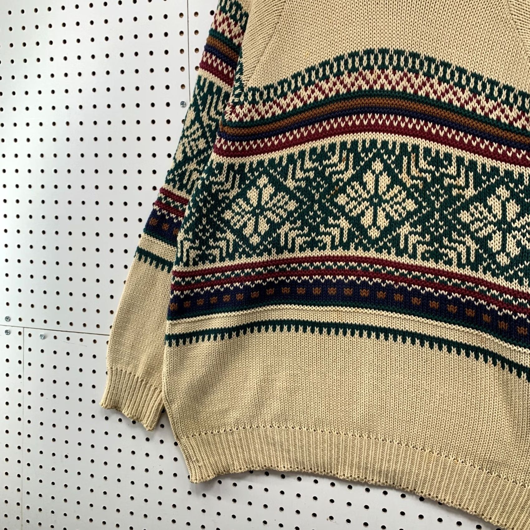 Vintage Vintage Preswick Moore Sweater Mens XL Beige Knit Fair Isle Grandpa Pullover Size US XL / EU 56 / 4 - 4 Thumbnail