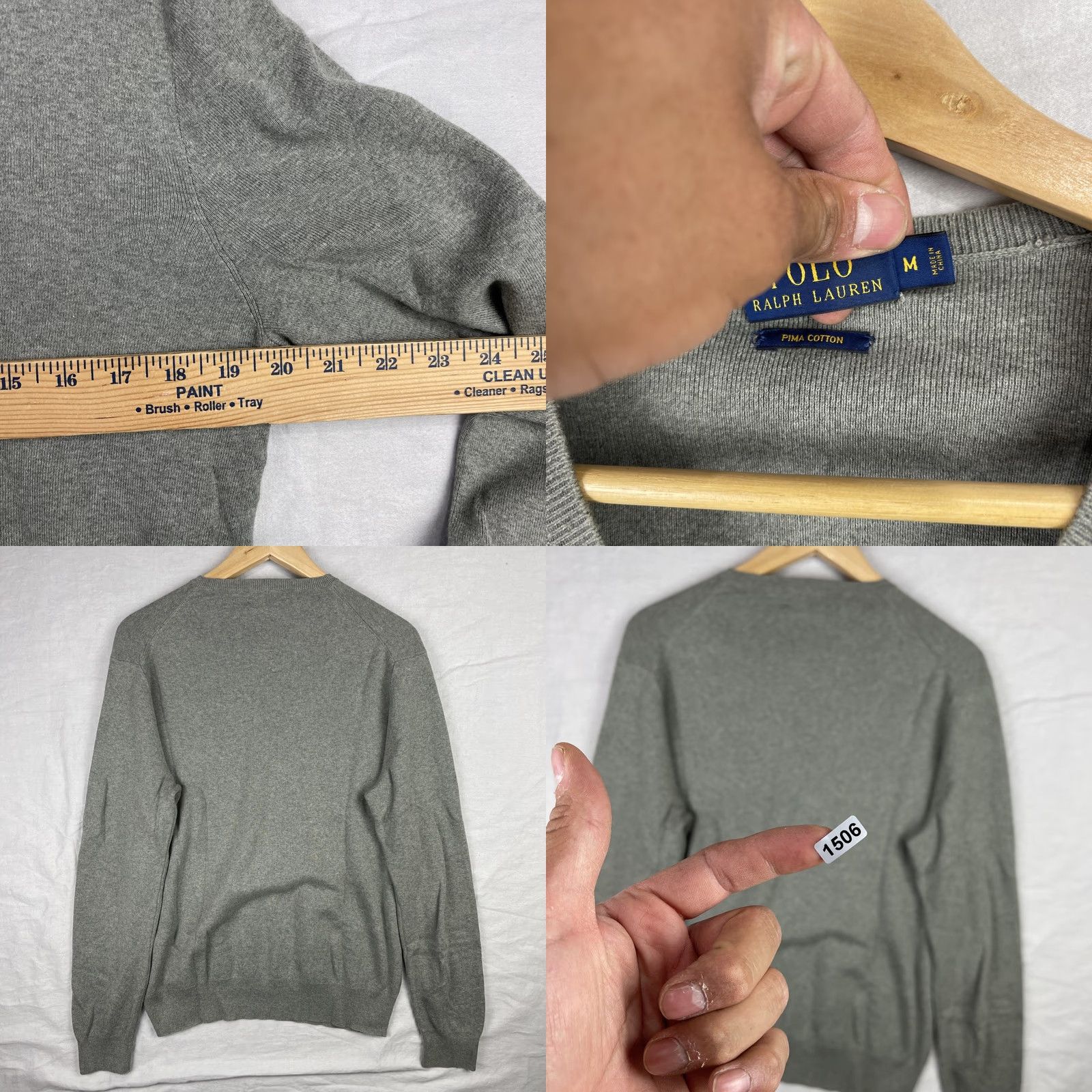 Polo Ralph Lauren Polo Ralph Lauren Sweater Mens M Gray Long Sleeve Pullover Knit Pima Cotton Brown? Size US M / EU 48-50 / 2 - 8 Thumbnail
