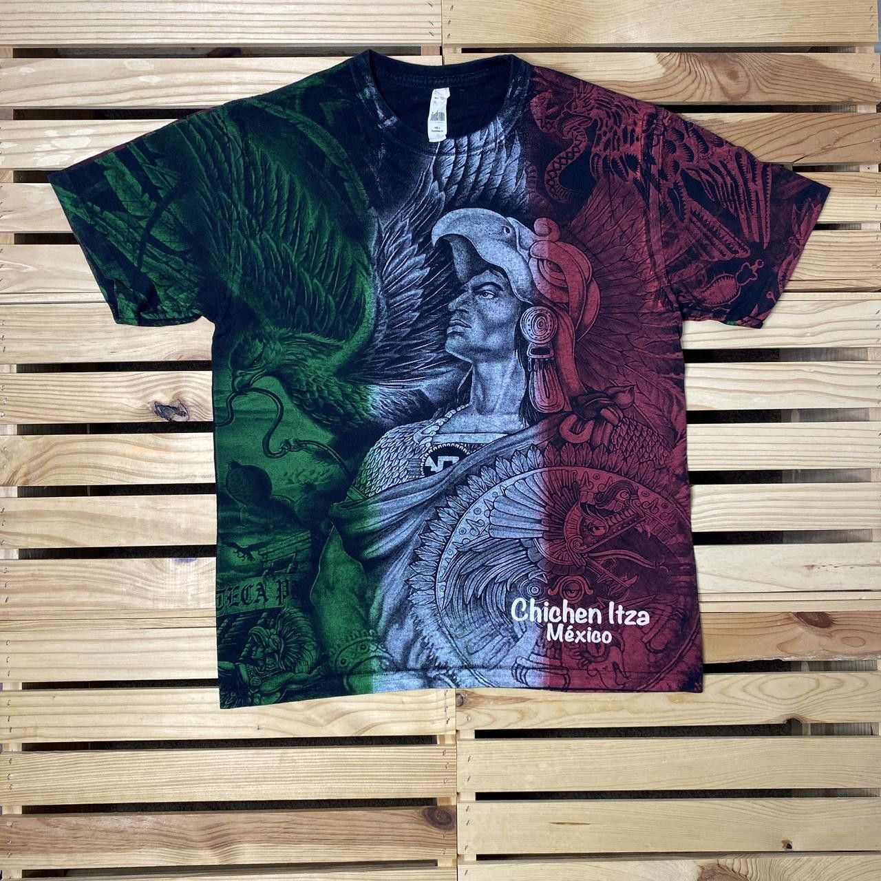 Other Vintage Chichen Itza Black AOP Mayan Warrior Tee Size Medium Size US M / EU 48-50 / 2 - 1 Thumbnail