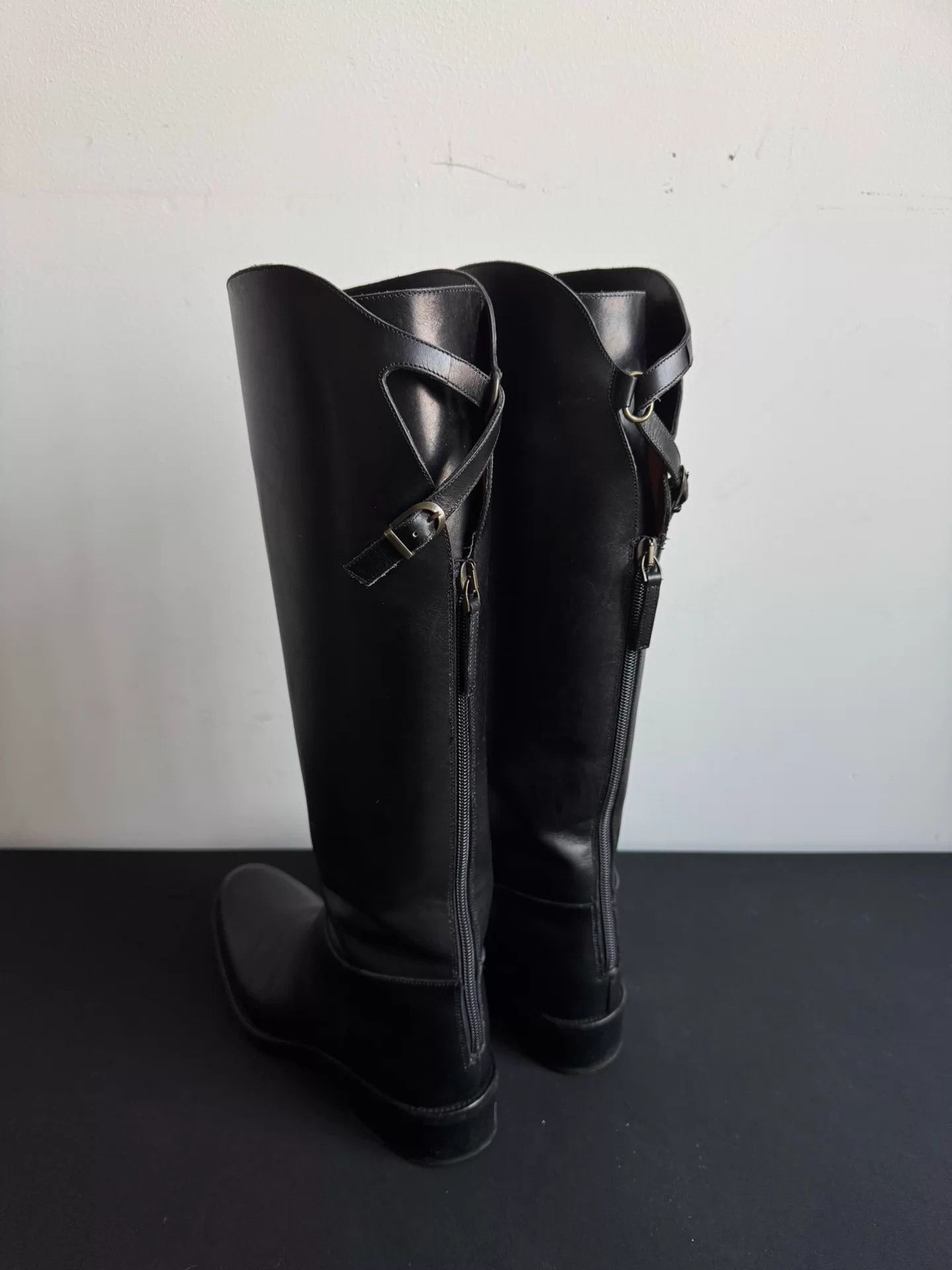 Sartore Sartore Black Cross Strap Tall Boots Size 36 Size US 5.5 / IT 35.5 - 6 Thumbnail