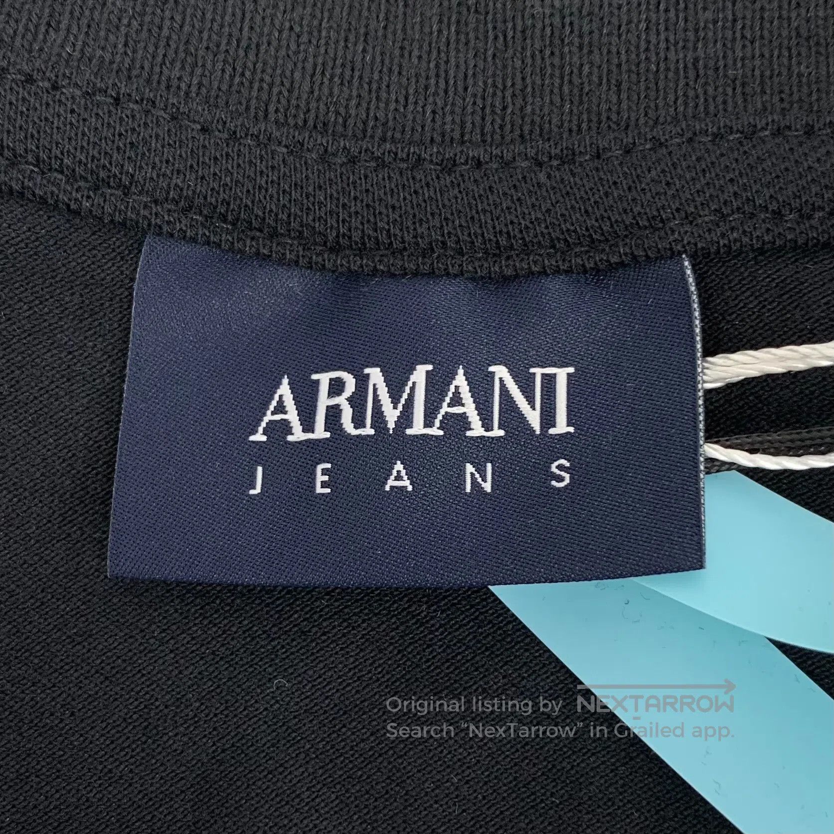 Armani Armani Black Logo Printed Cotton Collar Single Breasted Lo Size US L / EU 52-54 / 3 - 5 Thumbnail