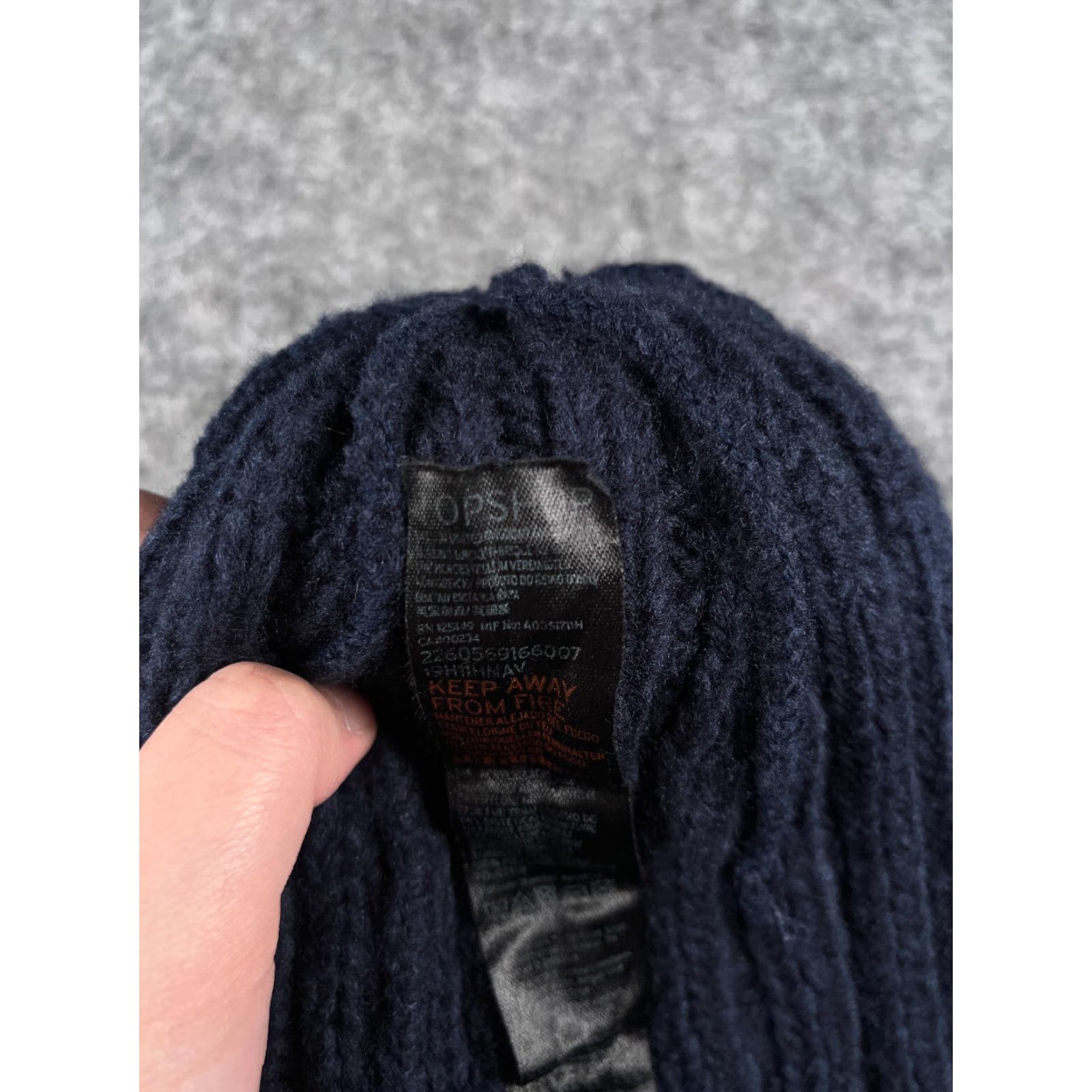 Topshop Topshop Beanie Adult One Size Blue Knit Acrylic Faux Fur Pom Hat Unisex Adults Mens Womens 90s Outdoor Ski Style Size ONE SIZE - 7 Thumbnail