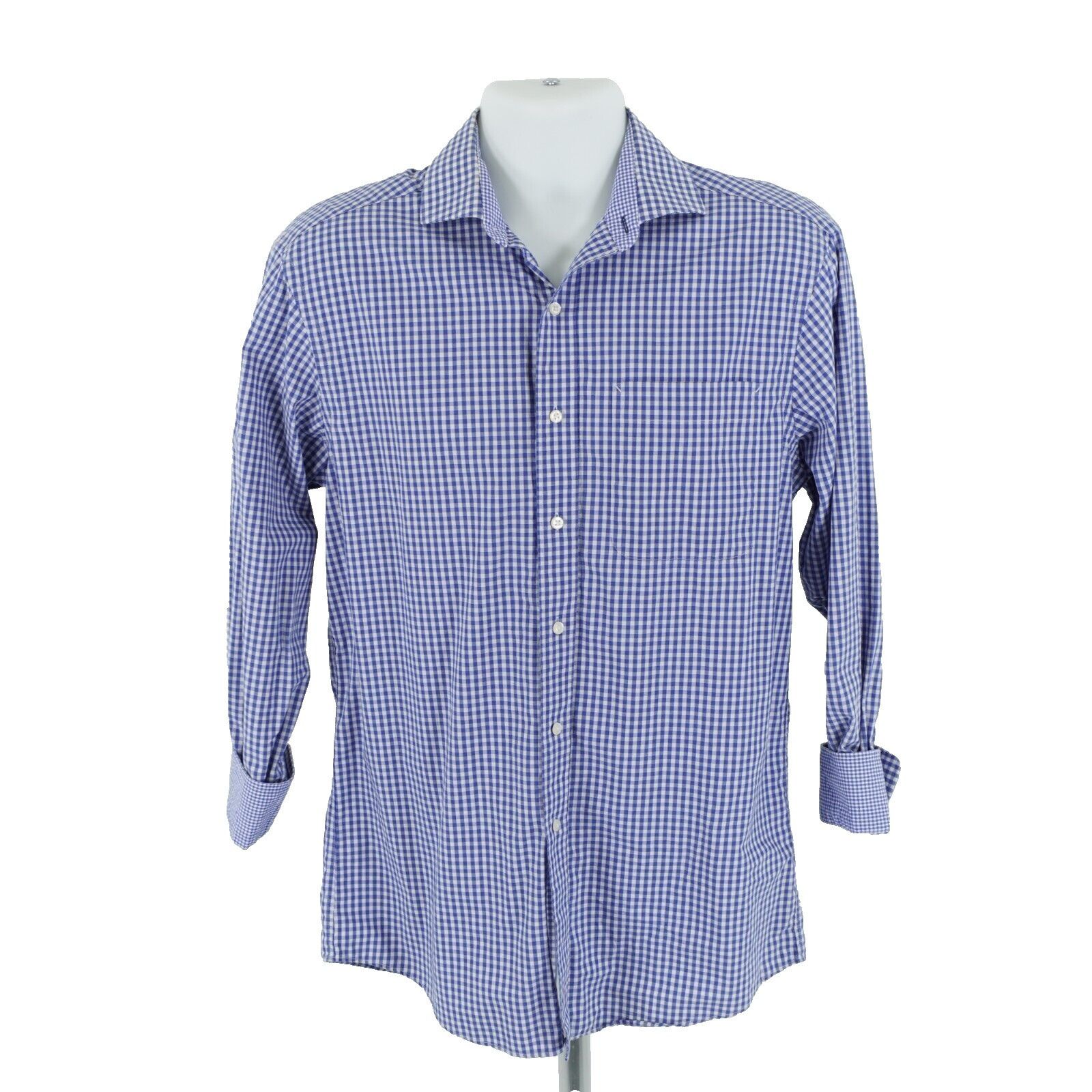 Tommy Hilfiger Tommy Hilfiger Regular Fit Gingham Plaid Blue Flip Cuff Dres Size US M / EU 48-50 / 2 - 5 Thumbnail