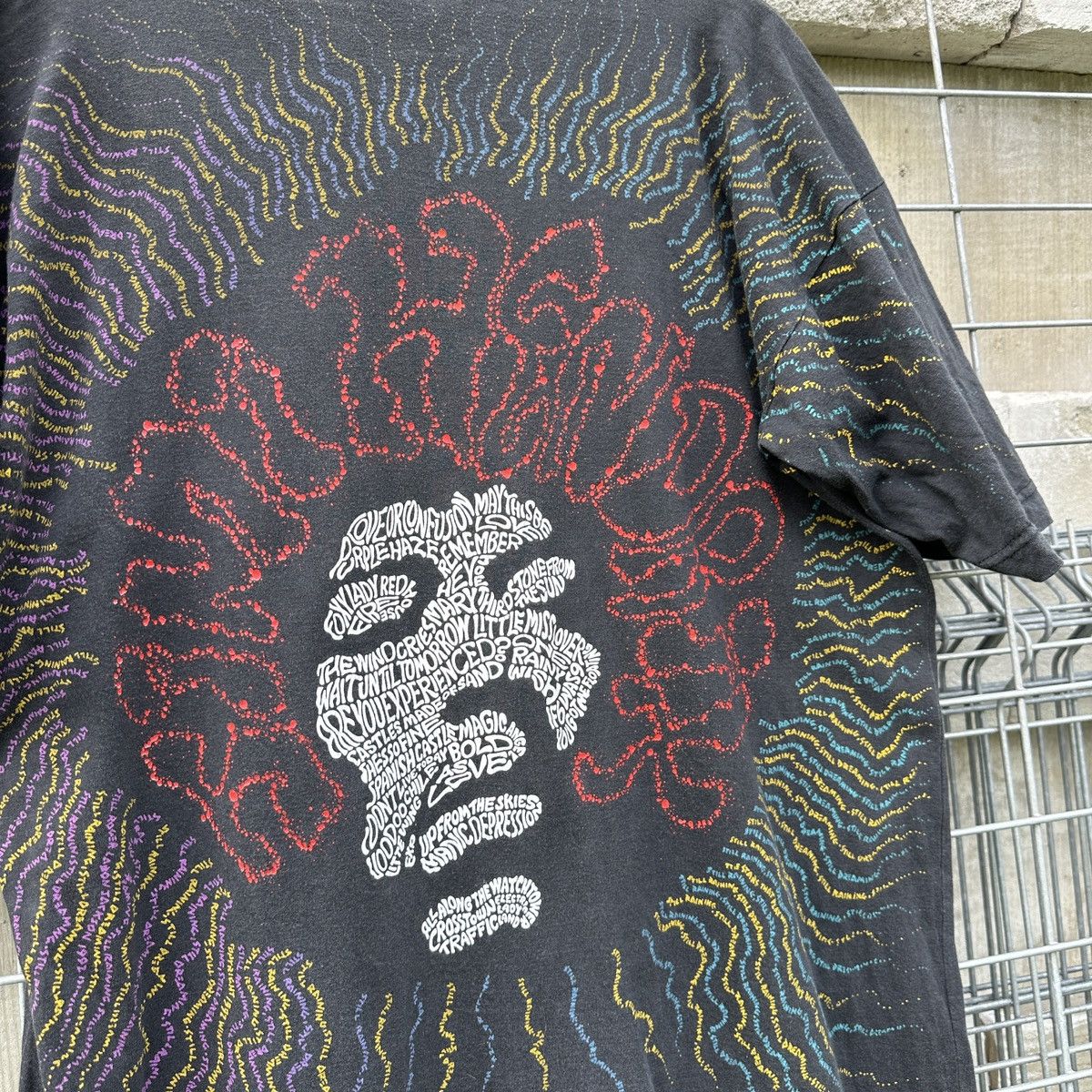 Band Tees Mosquito Head Jimi Hendrix XL Rock AOP T-Shirt Overprint 90s Size US XL / EU 56 / 4 - 12 Thumbnail