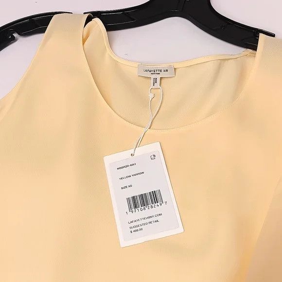 Lafayette 148 Lafayette148 Finley Yellow Yarrow Silk Blouse - XS Size XS / US 0-2 / IT 36-38 - 9 Thumbnail