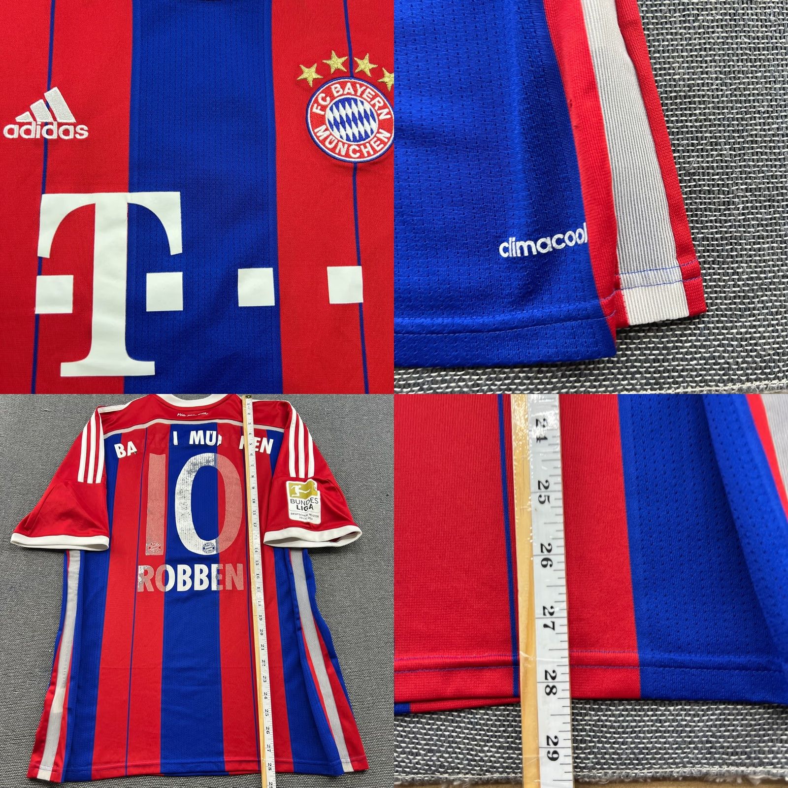Adidas Nike Bayern Munich 2014 2015 Home Arjen Robben Football Jersey Mens Large Adidas Shirt Mens L Multicolor Short Sleeve Jersey Football Size US L / EU 52-54 / 3 - 9 Thumbnail
