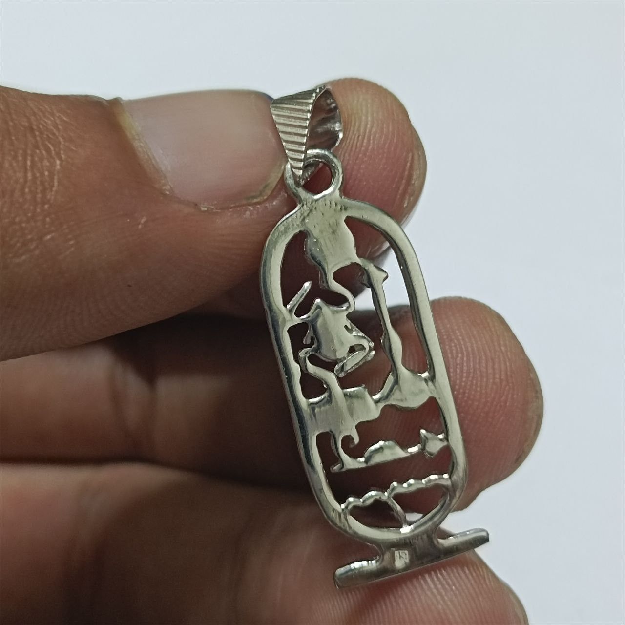 925 sterling silver Egyptian cartouche pendant