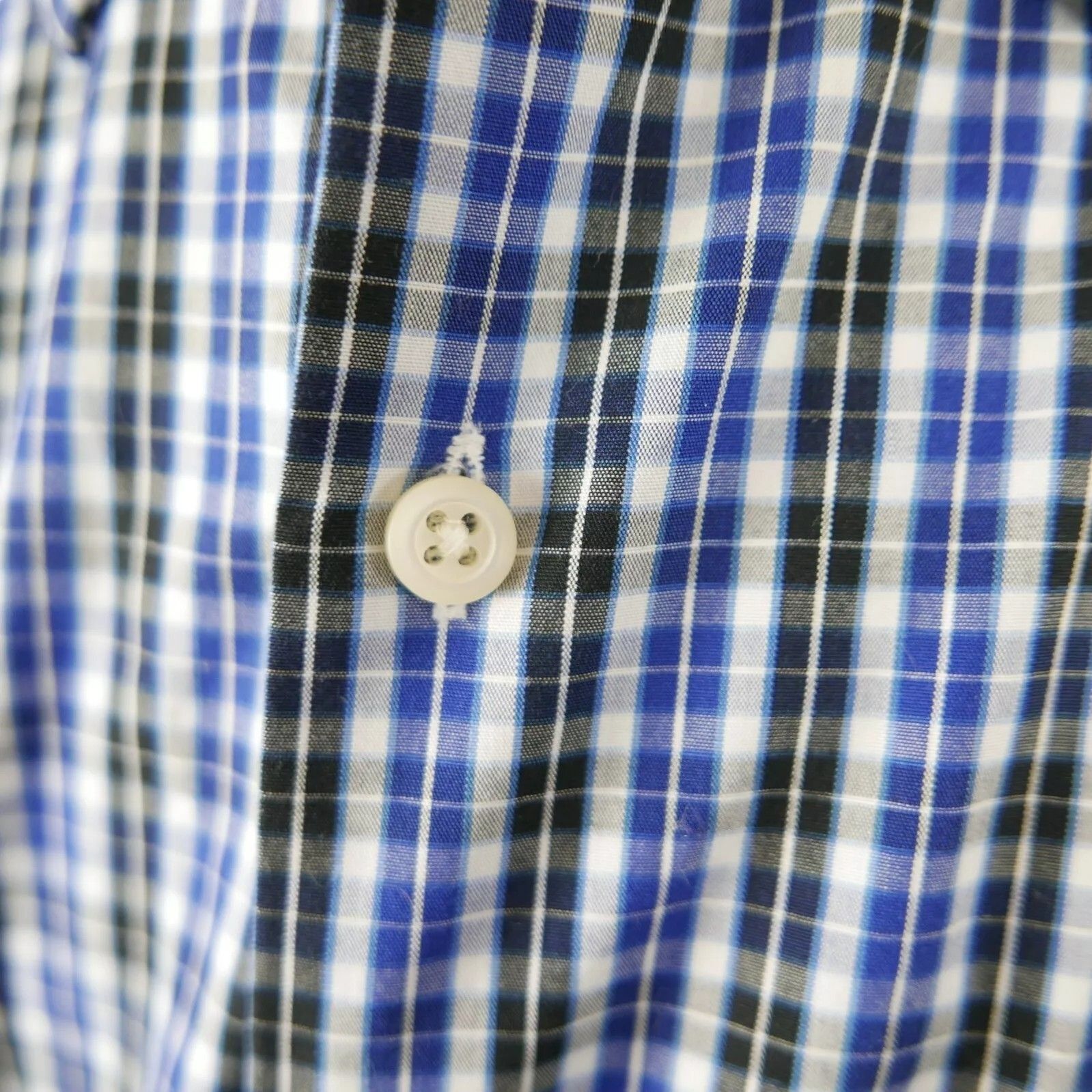 Banana Republic Banana Republic Mens Long Sleeve Blue Black Plaid Shirt L Size US L / EU 52-54 / 3 - 6 Thumbnail