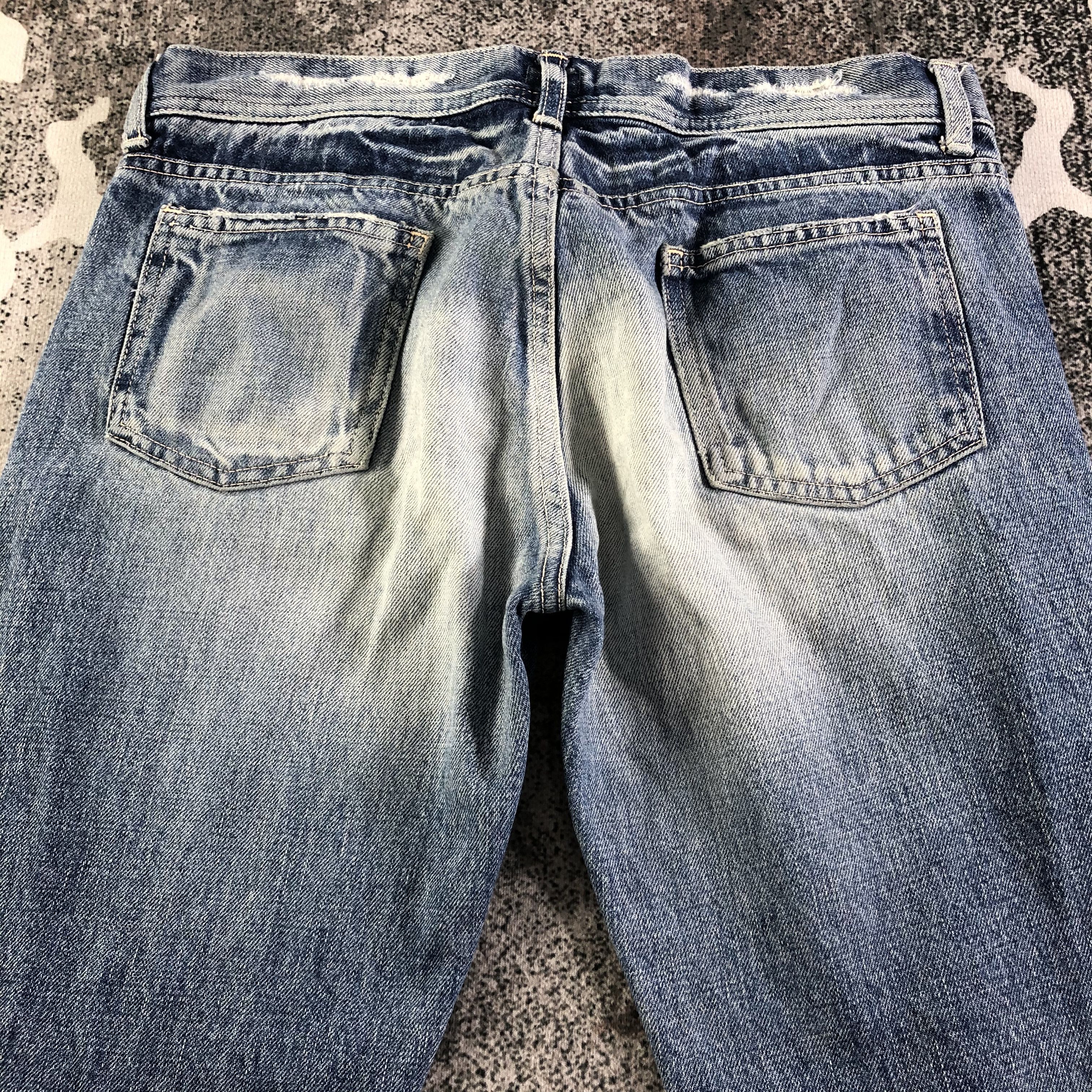 Japanese Brand Domingo Jeans Faded Blue Denim KJ2339 Size US 31 - 4 Thumbnail