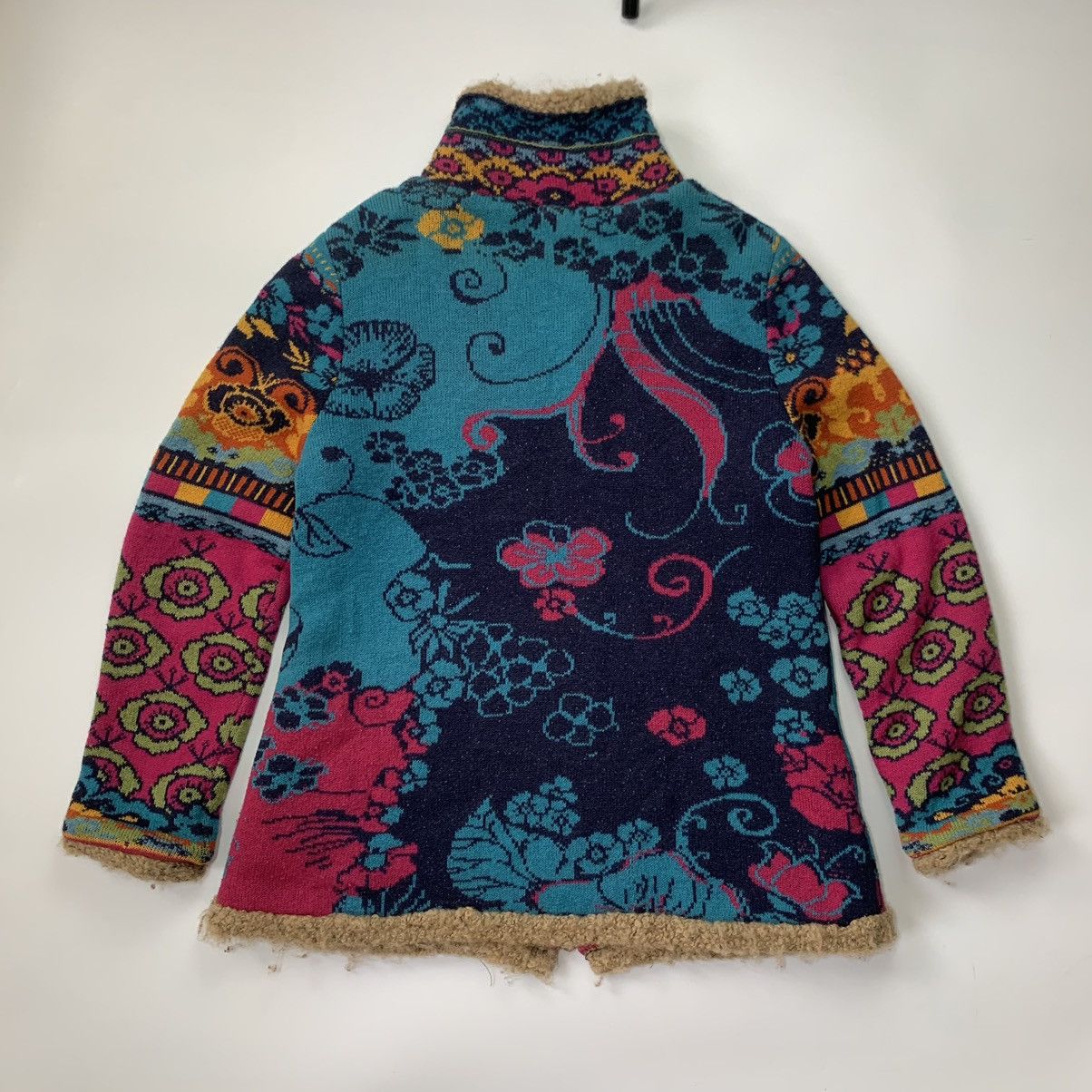 Other Ivko Vintage Wool/Alpaca Floral Full Zip Knit Cardigan Size L / US 10 / IT 46 - 13 Thumbnail