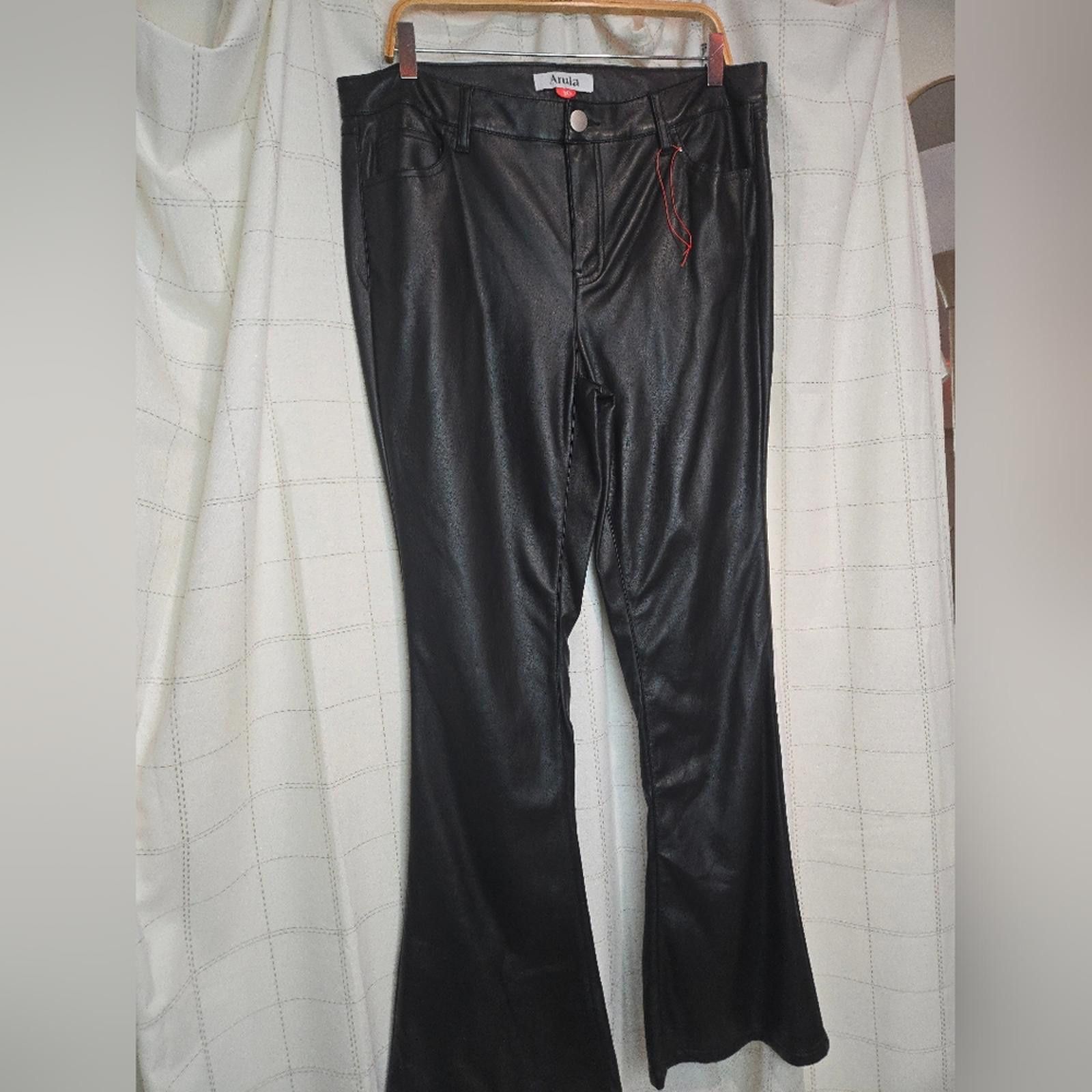 Designer Arula Pleather Pants Size 32" / US 10 / IT 46 - 2 Thumbnail