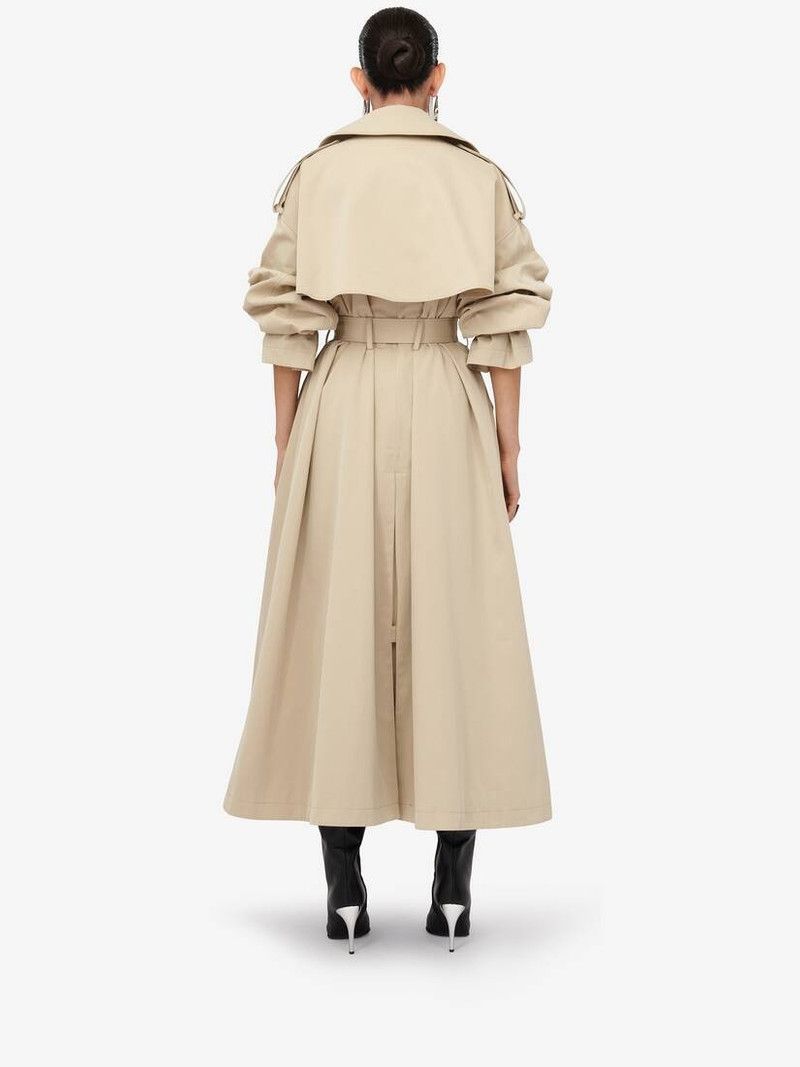 Alexander McQueen o1srvl11e0226 Military Trench Coat In Pale Beige Size S / US 4 / IT 40 - 4 Thumbnail