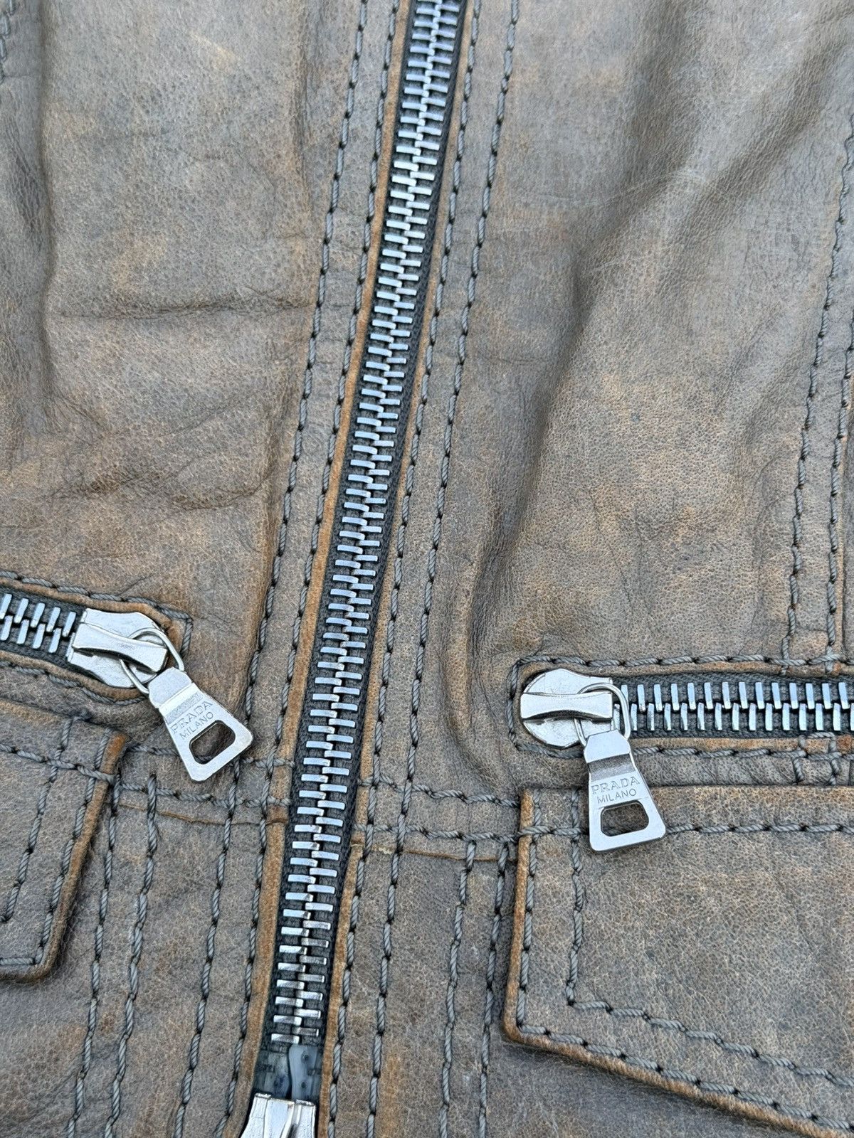 Prada Vintage Prada leather jacket Size S / US 4 / IT 40 - 6 Thumbnail