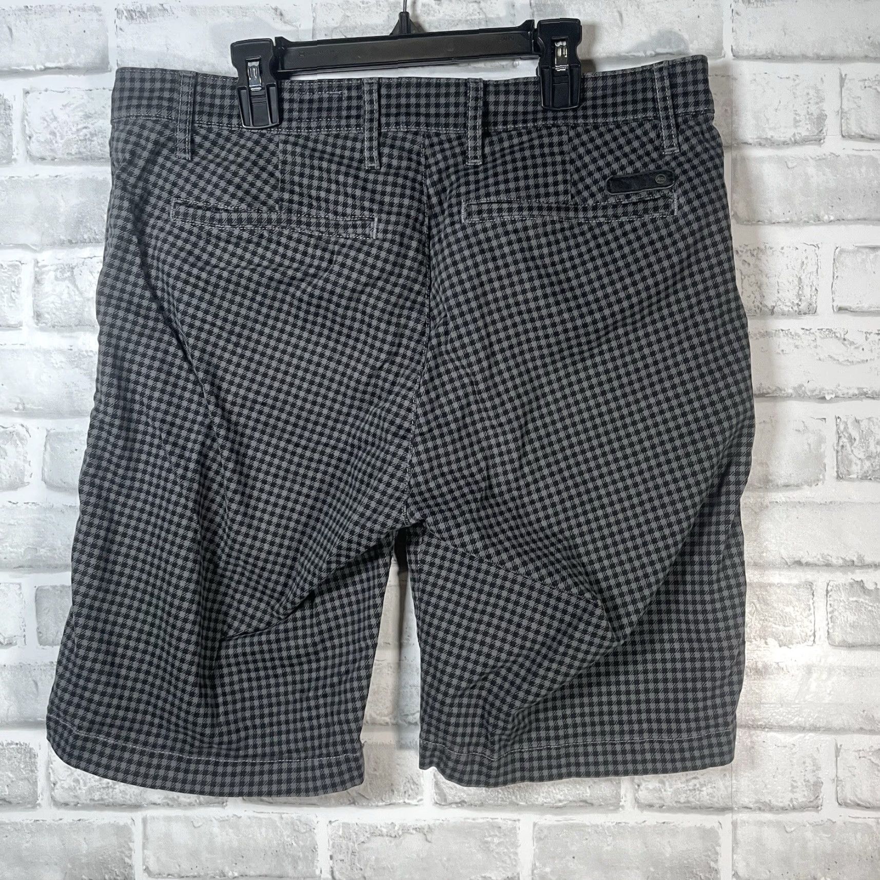 Griffin VINTAGE Grays Mens Shorts 33 Relaxed Fit Gingham Gray Chino Casual Size US 33 - 4 Thumbnail