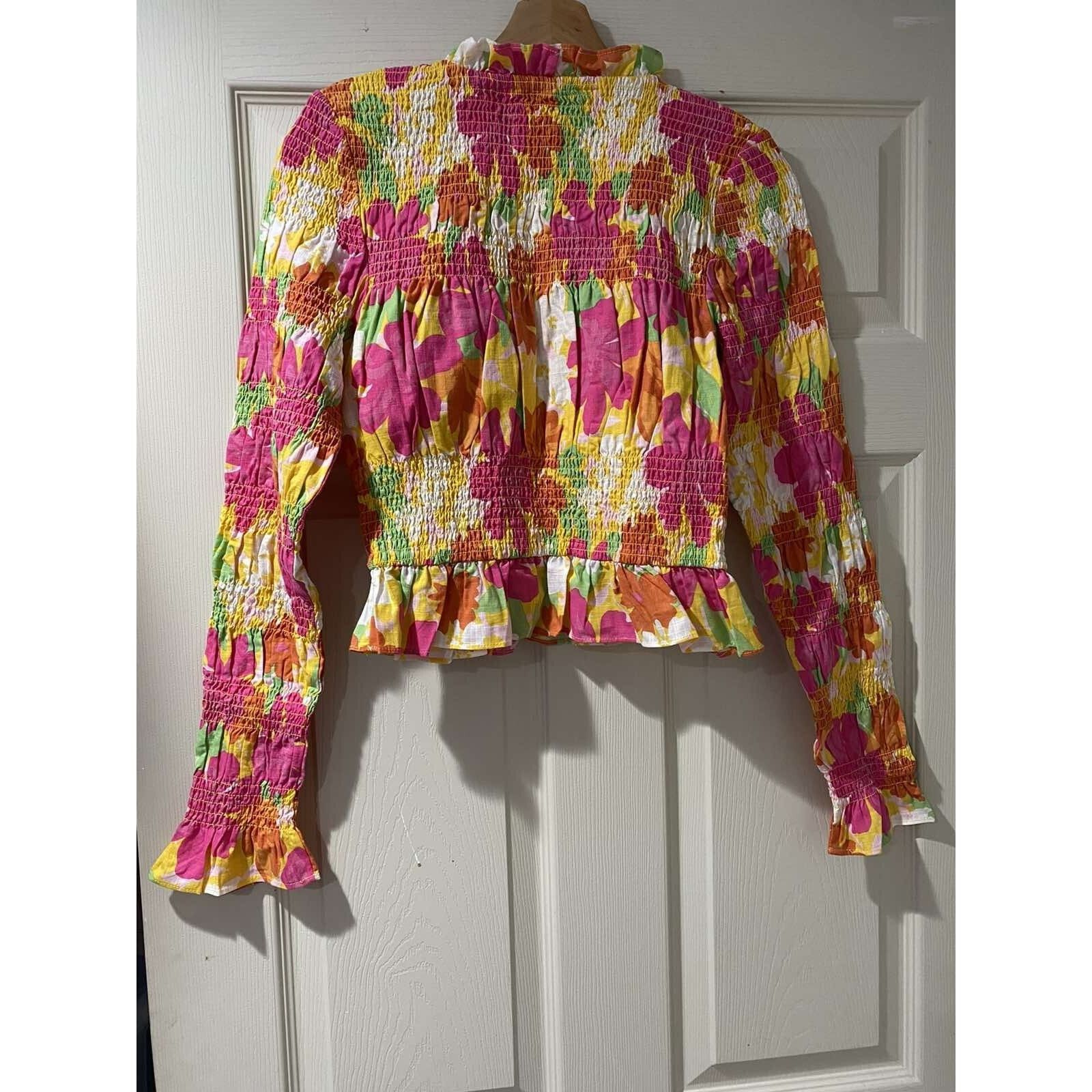 & Other Stories SABO Mica Shirred Women Top Multicolor Cotton Size L A003300 Size L / US 10 / IT 46 - 6 Thumbnail
