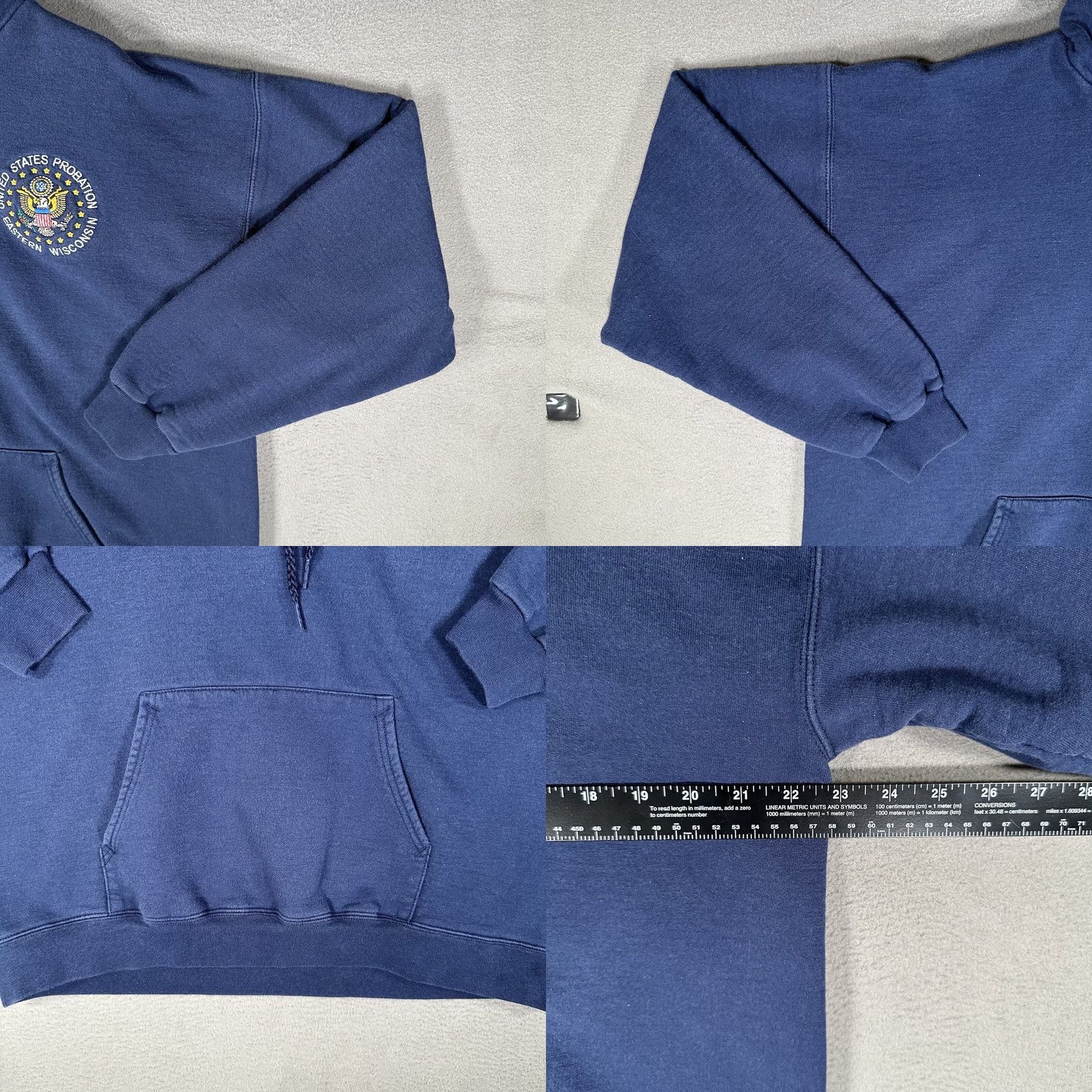 Hanes VINTAGE United States Probation Sweatshirt Mens Medium Blue Embroidered Drawstring READ Size US M / EU 48-50 / 2 - 8 Thumbnail