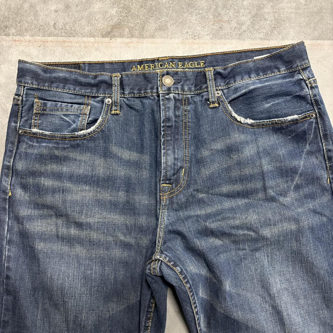 American Eagle Outfitters × Vintage Vintage Y2K Baggy Loose Wideleg Dark Wash Denim Jeans Size US 36 / EU 52 - 4 Thumbnail