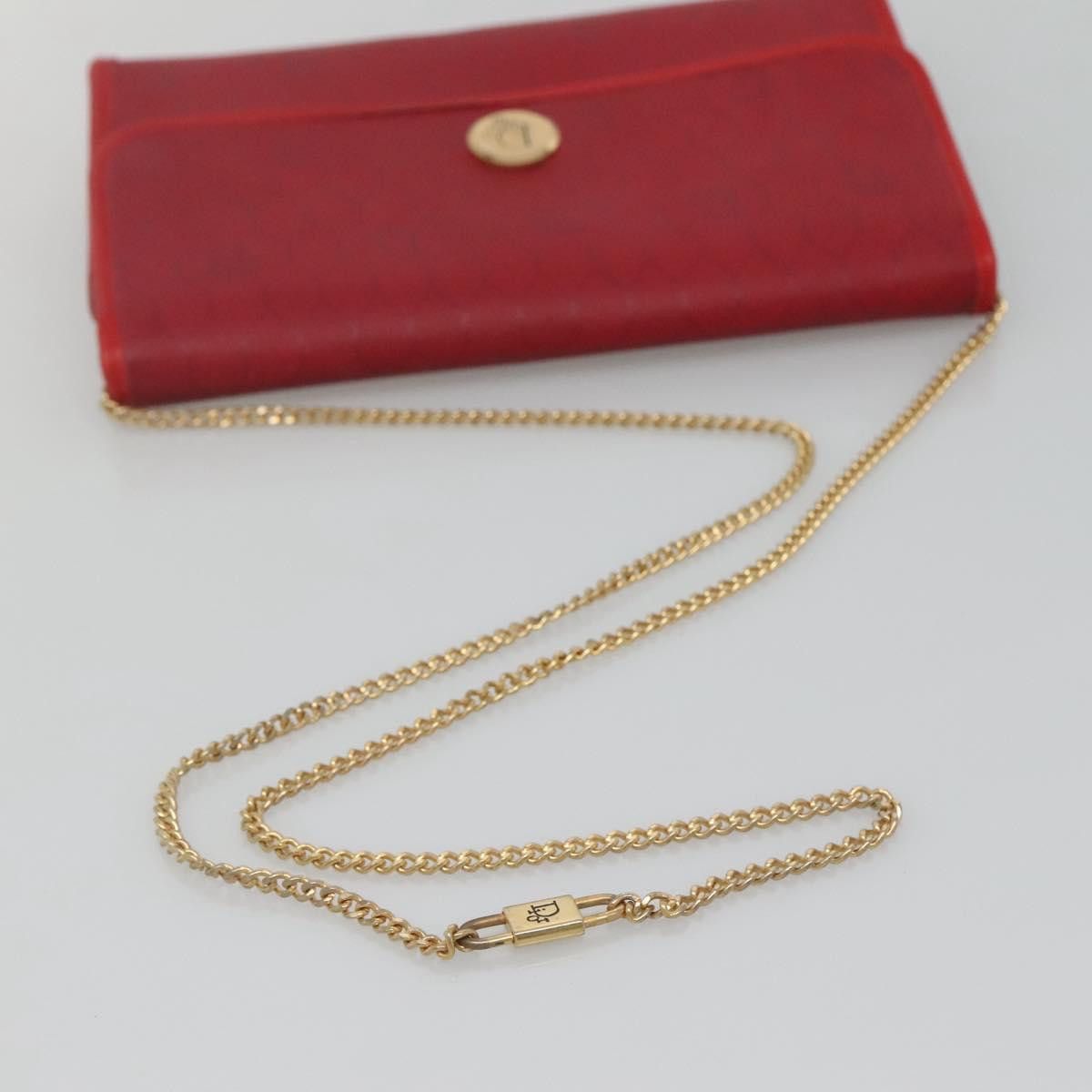 Dior DIOR Honeycomb Canvas Chain Shoulder Bag Pvc Red Gold Size ONE SIZE - 7 Thumbnail