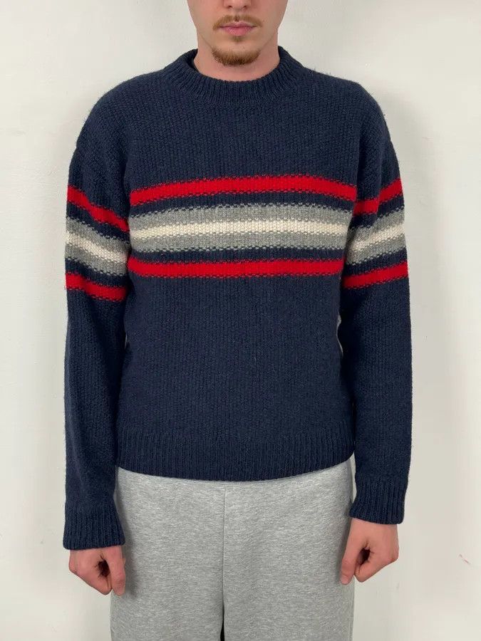Prada AW2014 Prada Navy Striped Mérinos Wool Sweater Size US M / EU 48-50 / 2 - 2 Thumbnail