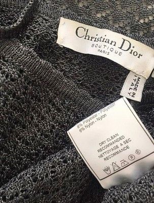 Christian Dior Monsieur Vintage CHRISTIAN DIOR 2pc cami and cardigan twin set w/ Silver Sparkle Size L / US 10 / IT 46 - 5 Thumbnail