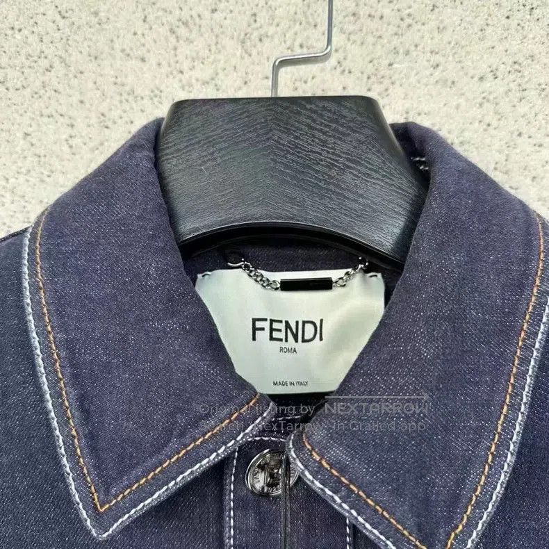 Fendi Fendi Back logo denim jacket Size 4XL / US 24-26 - 2 Thumbnail