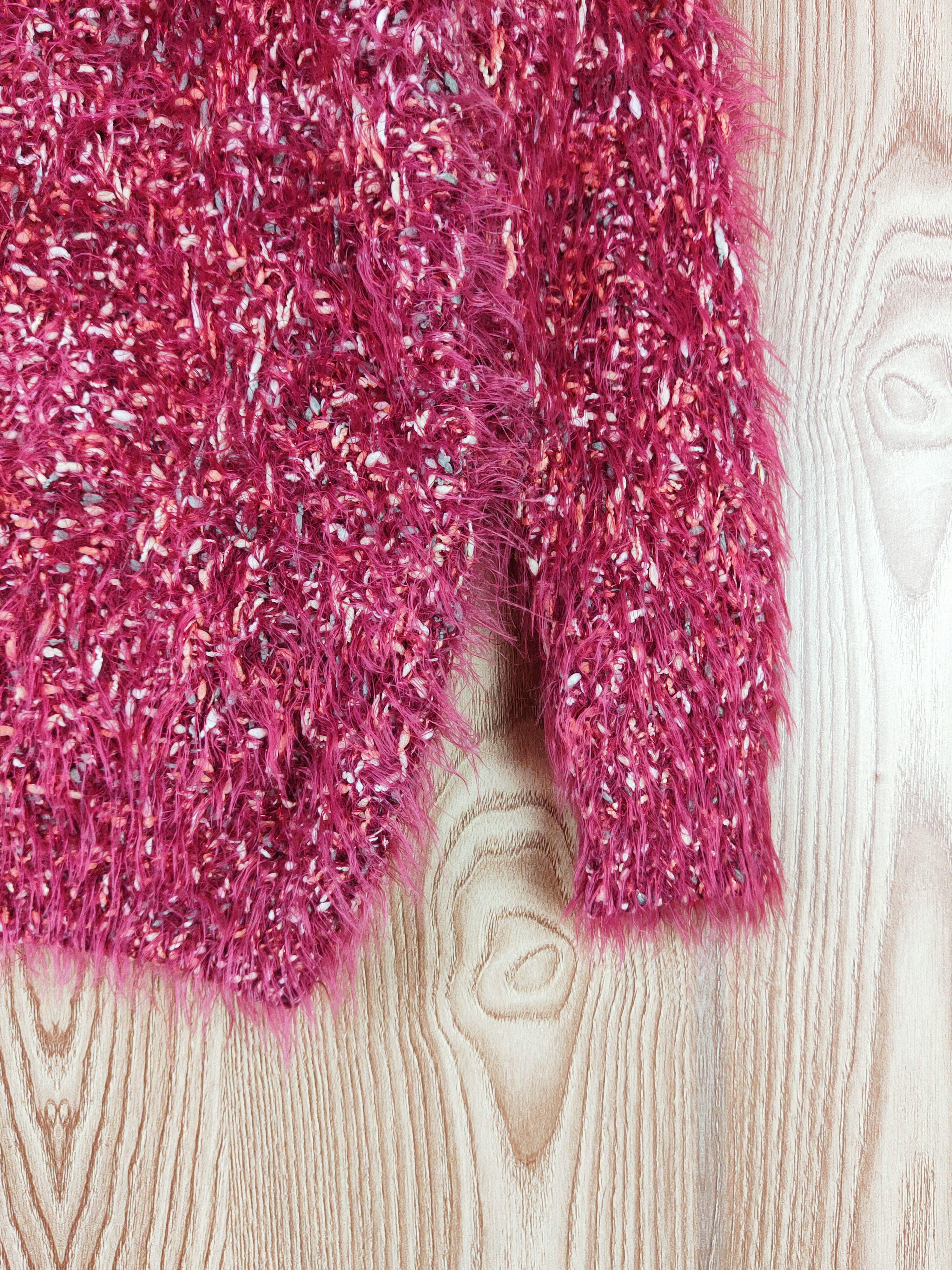 Japanese Brand × Vintage Japan Maroon Shag Shaggy Fur Mohair Knitwear #W756 Size M / US 6-8 / IT 42-44 - 6 Thumbnail