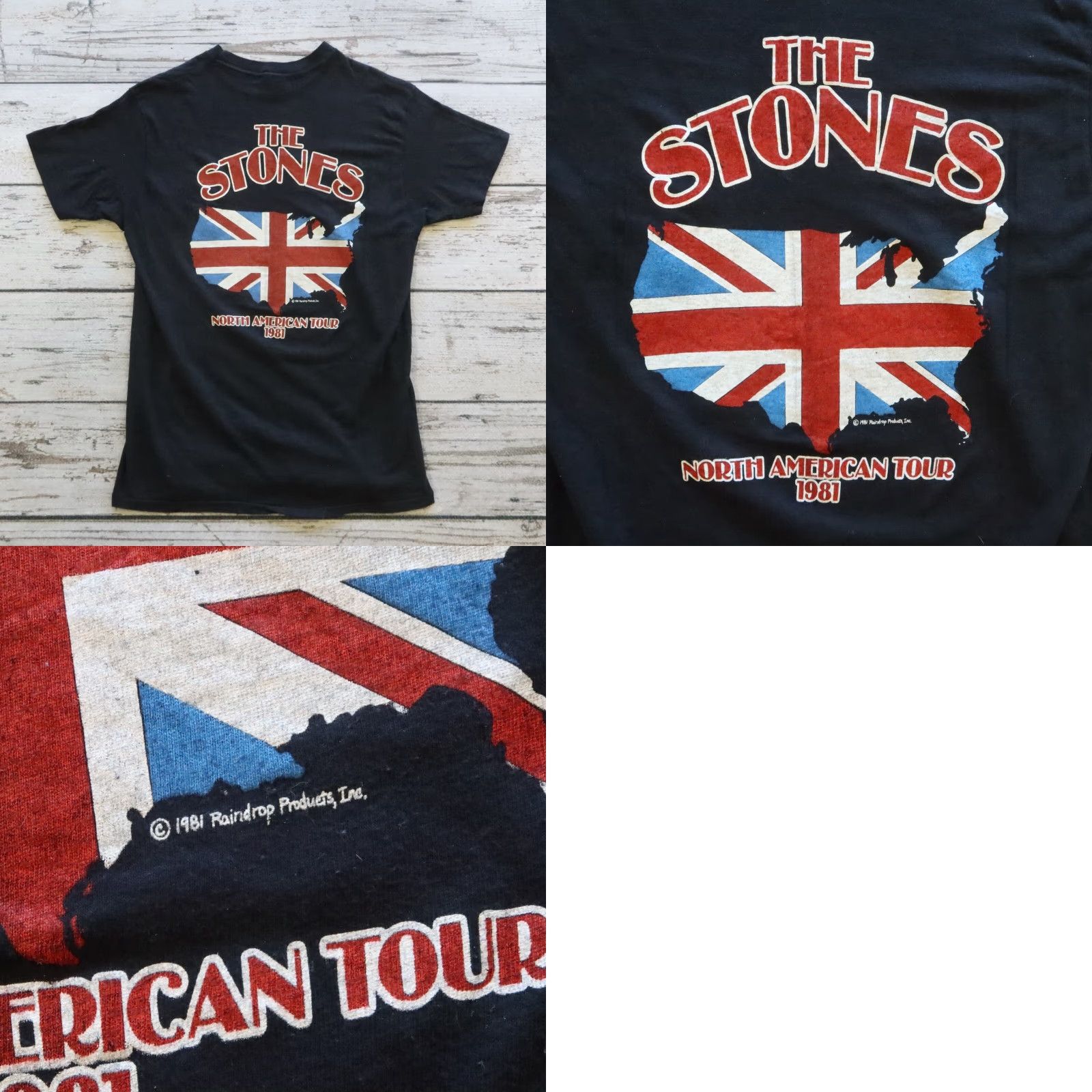 Hanes Vintage The Rolling Stones North America Tour Tshirt - Size L - Black - Men’s Size US L / EU 52-54 / 3 - 9 Thumbnail