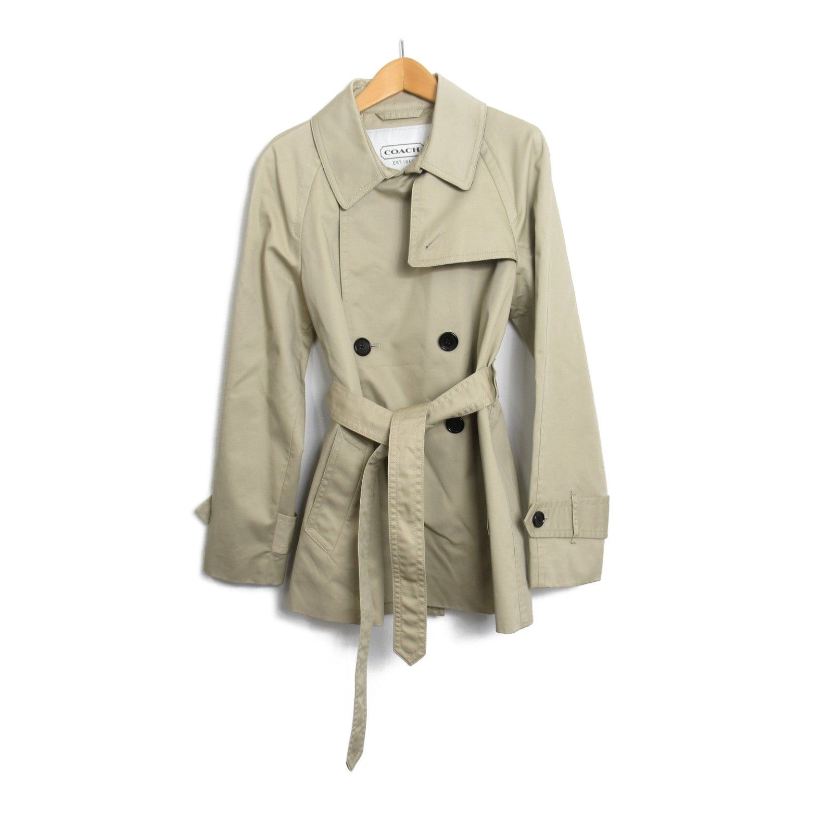 Coach Coach Convertible Collar Coat Cotton Beige Size ONE SIZE - 1 Thumbnail