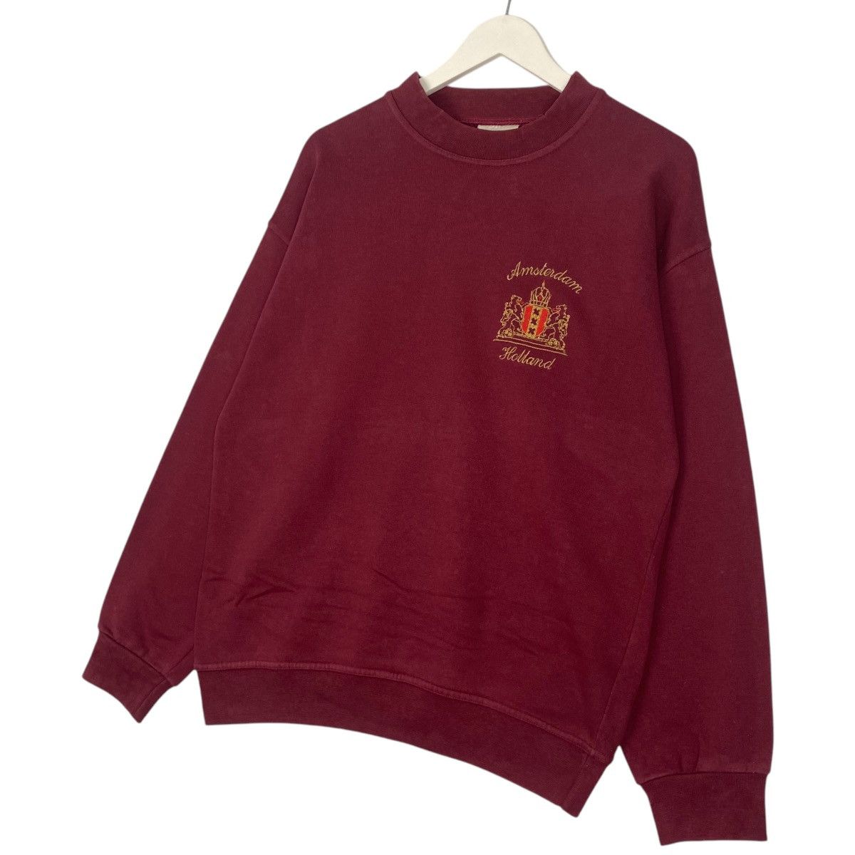 Vintage Vintage 80/90s Amsterdam Holland Small Logo Sweatshirt Red Size US M / EU 48-50 / 2 - 2 Thumbnail