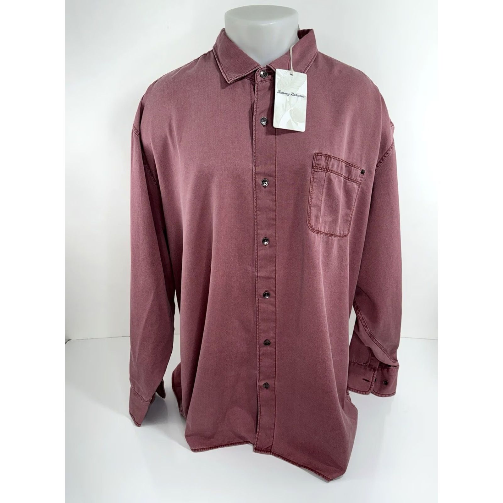Tommy Bahama TOMMY BAHAMA - Hawaiian Shirt - Mens 3XL Big & Tall Red Tahitian Twilly Button-Up Long Sleeve Aloha Size US XXL / EU 58 / 5 - 2 Thumbnail