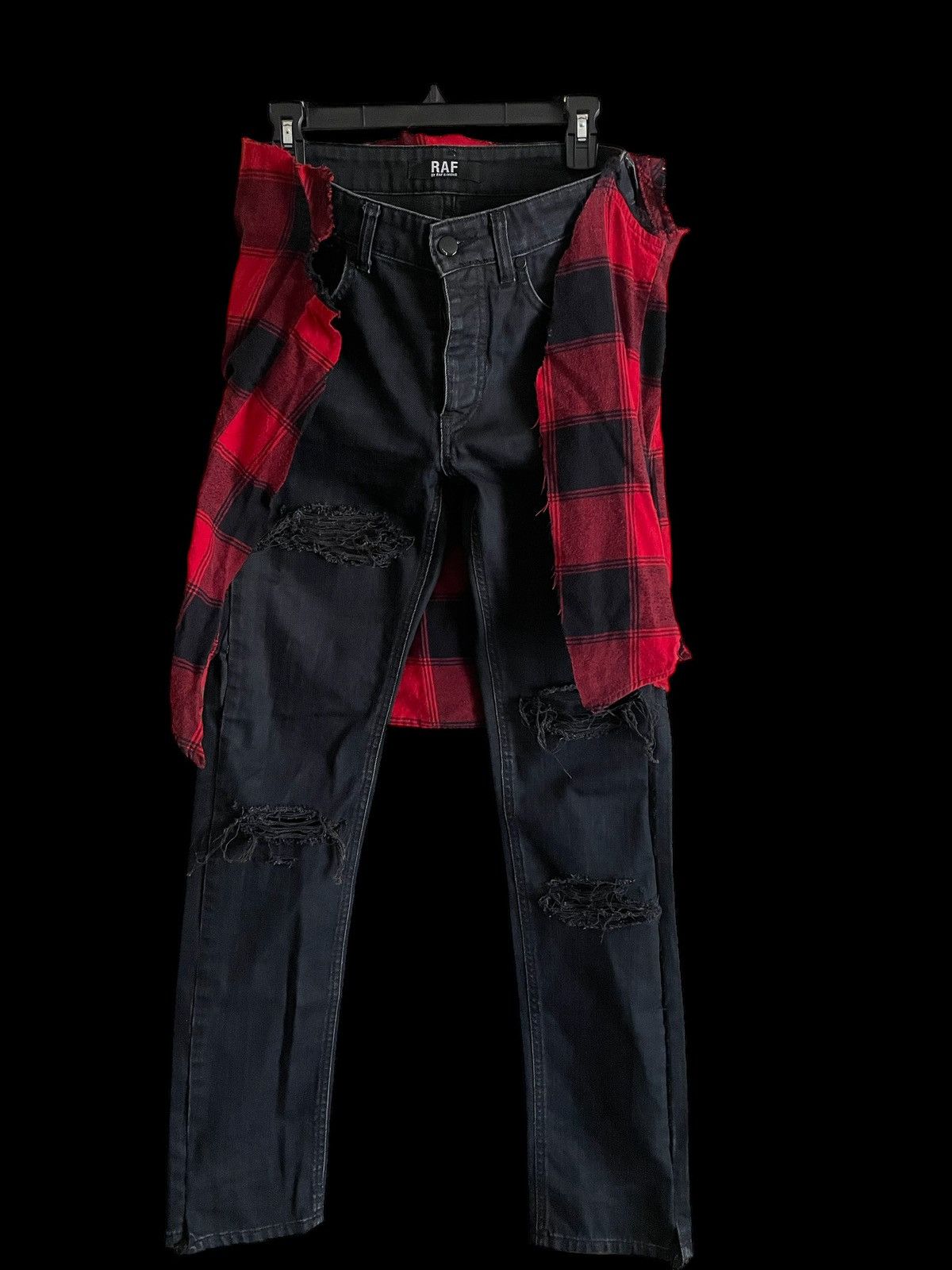 RAF SIMONS UNDETECTABLE FLANNEL DENIM JEANS