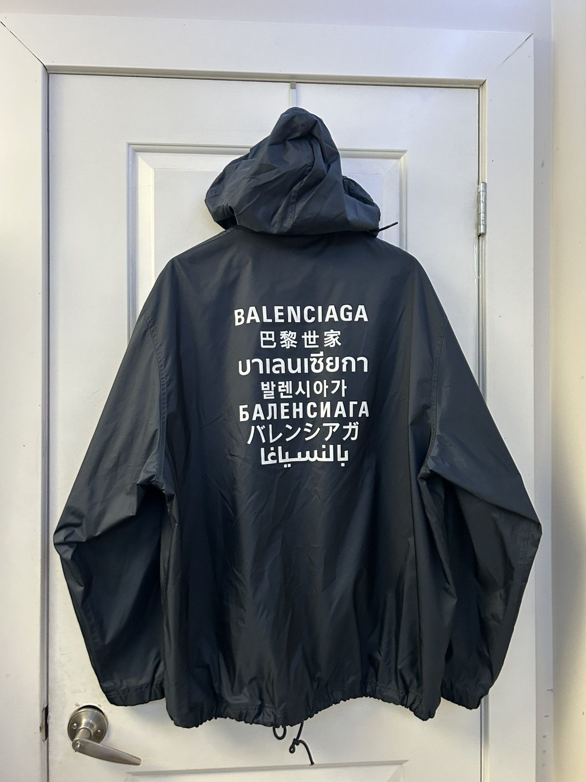 Balenciaga BALENCIAGA LANGUAGES NAVY WINDBREAKER JACKET Size US L / EU 52-54 / 3 - 1 Thumbnail