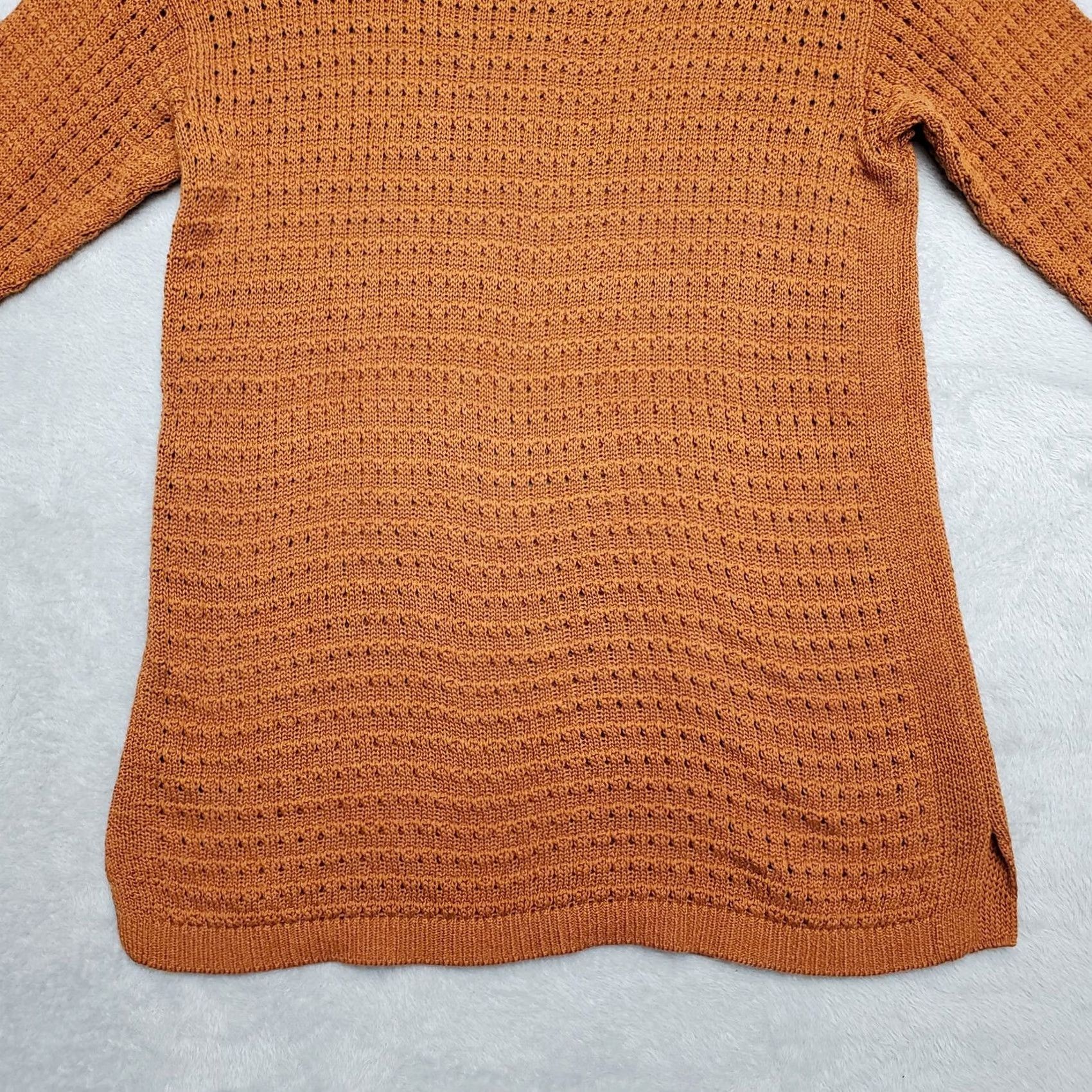 Talbots Talbots Sweater Womens Small Brown Cotton Blend 3/4 Sleeve Knit Texture Pullover Casual Mens? Girls? Size S / US 4 / IT 40 - 2 Thumbnail