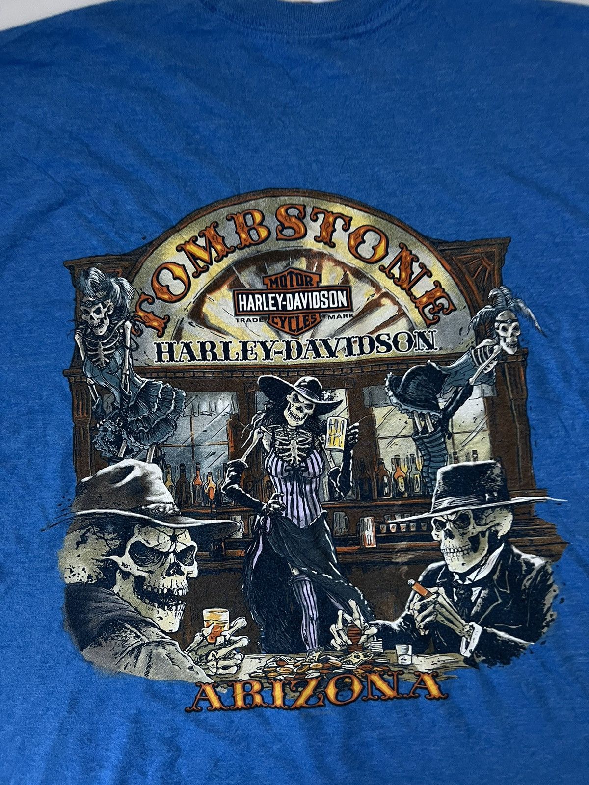 Nike × Vintage 90's HARLEY DAVIDSON TOMBSTONE ARIZONA DISTRESSED RARE TEE Size US L / EU 52-54 / 3 - 3 Thumbnail