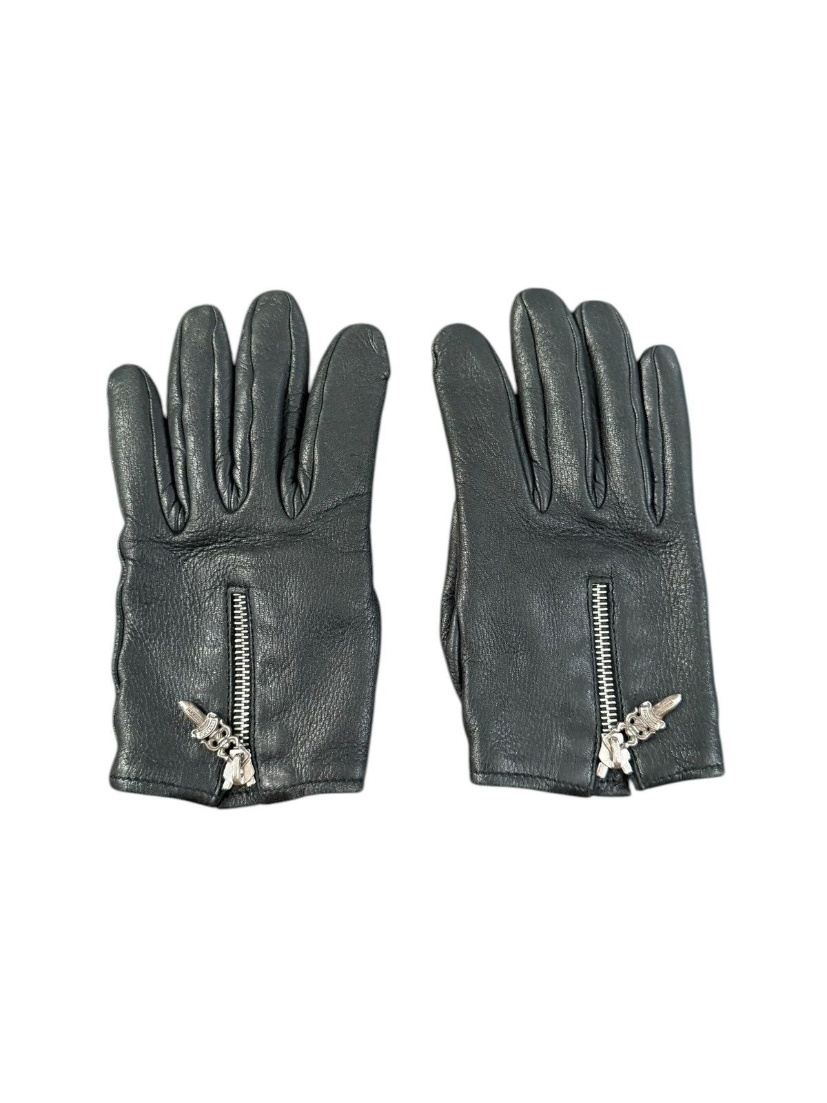 Chrome Hearts Dagger Zipper Leather Gloves Size ONE SIZE - 1 Thumbnail