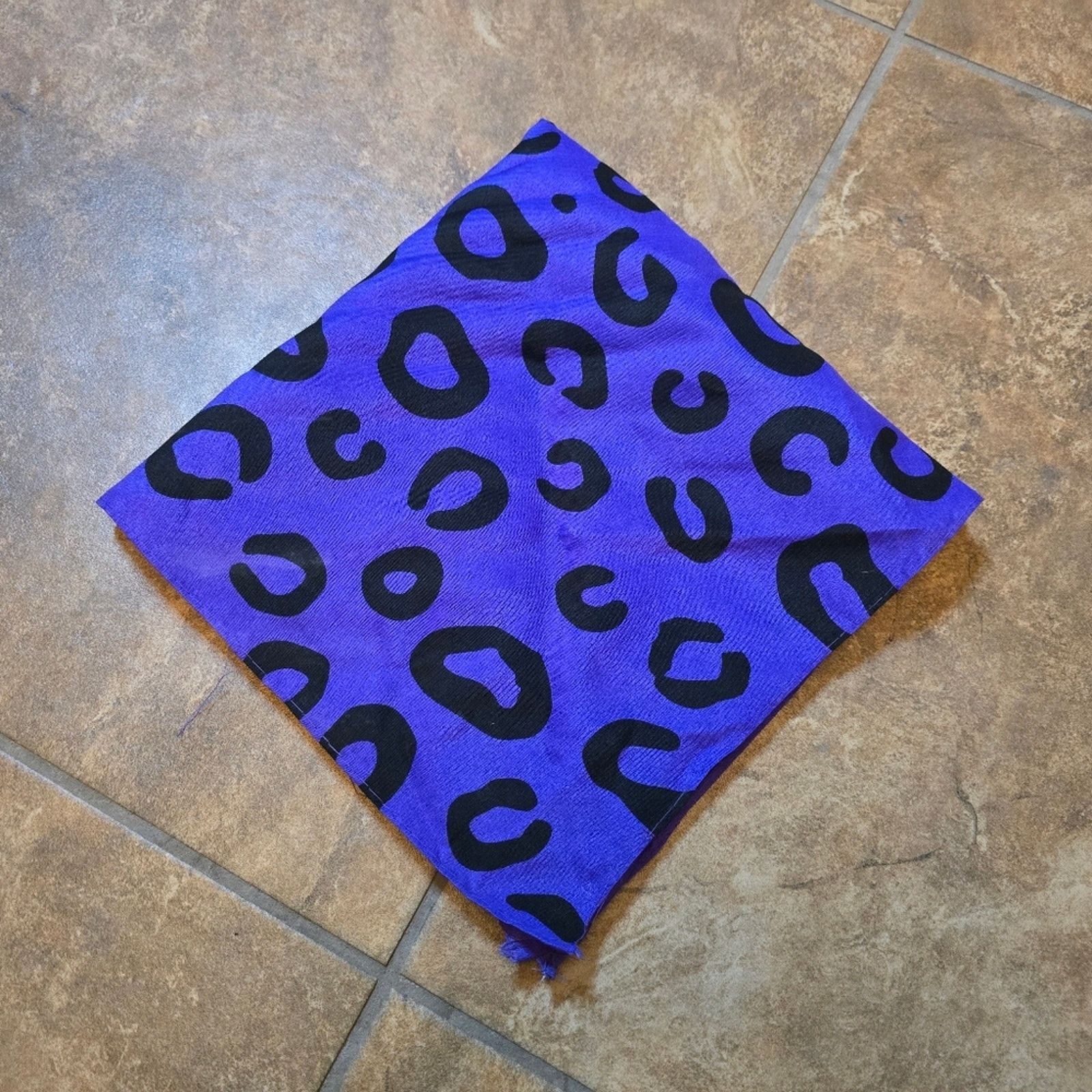 Other Purple Black Animal Printed Bandana Size ONE SIZE - 1 Thumbnail