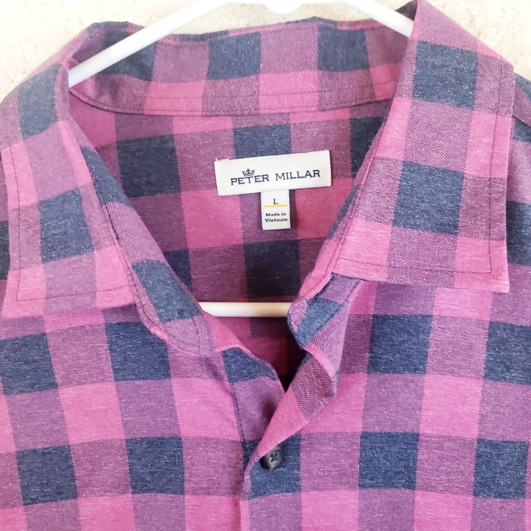 Peter Millar Peter Millar Men’s L Pink Plaid Button-Down Light Preppy Shirt Stretch Size US L / EU 52-54 / 3 - 4 Thumbnail